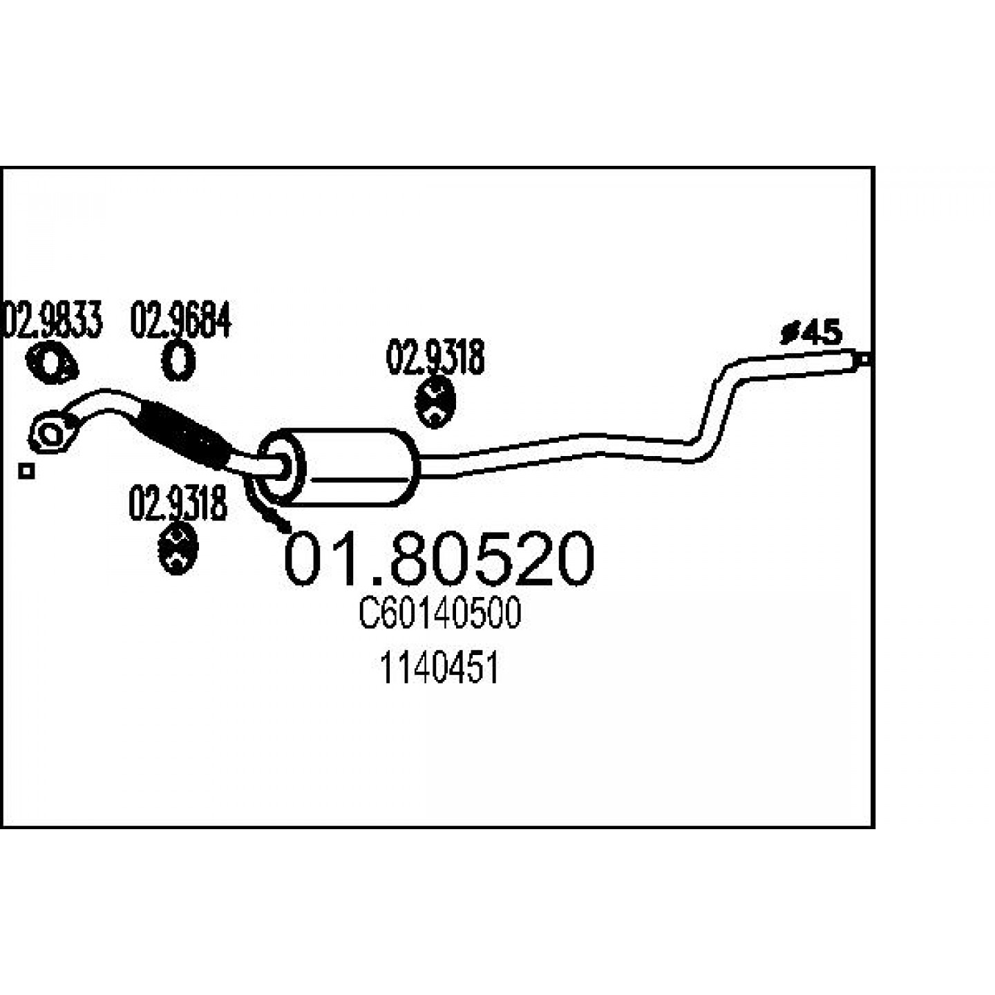 Tłumik środkowy MTS 01.80520