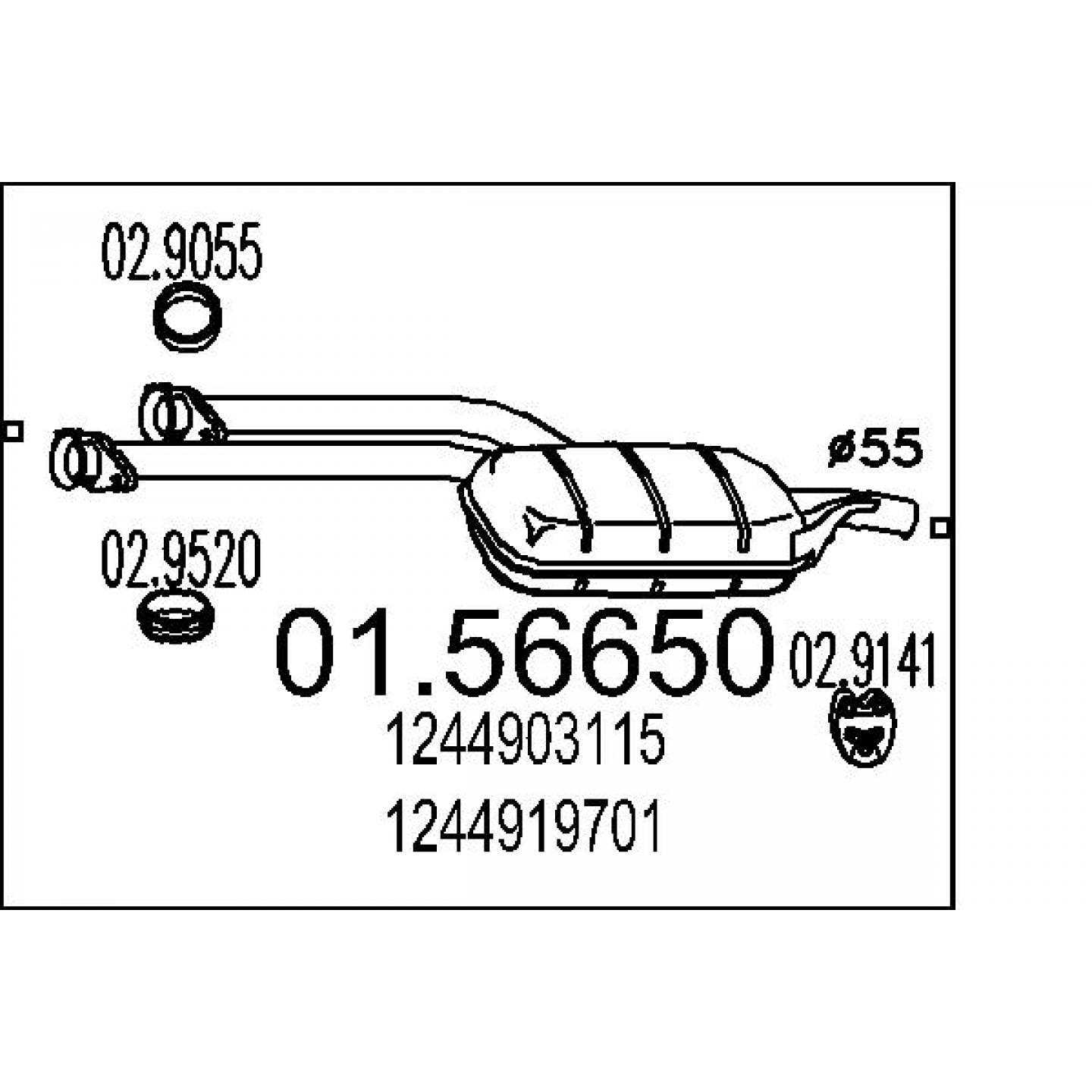كاتم الصوت الأوسط MTS 01.56650