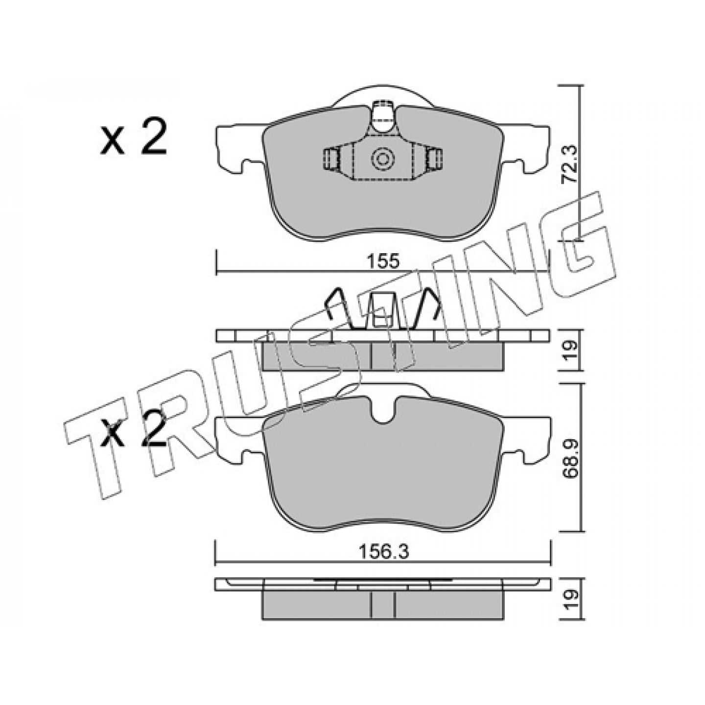 Kit de plaquettes de frein, frein à disque TRUSTING 318.0