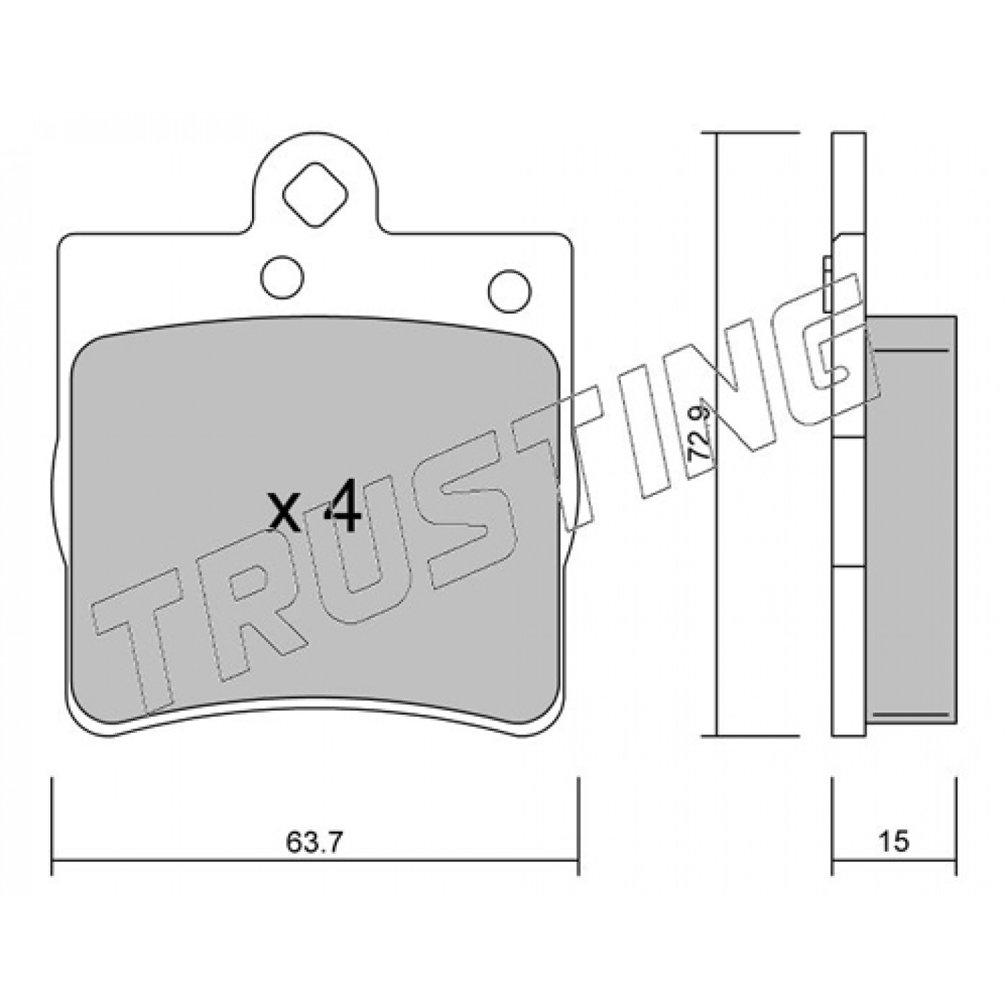 Kit pastiglie freno, Freno a disco TRUSTING 352.0