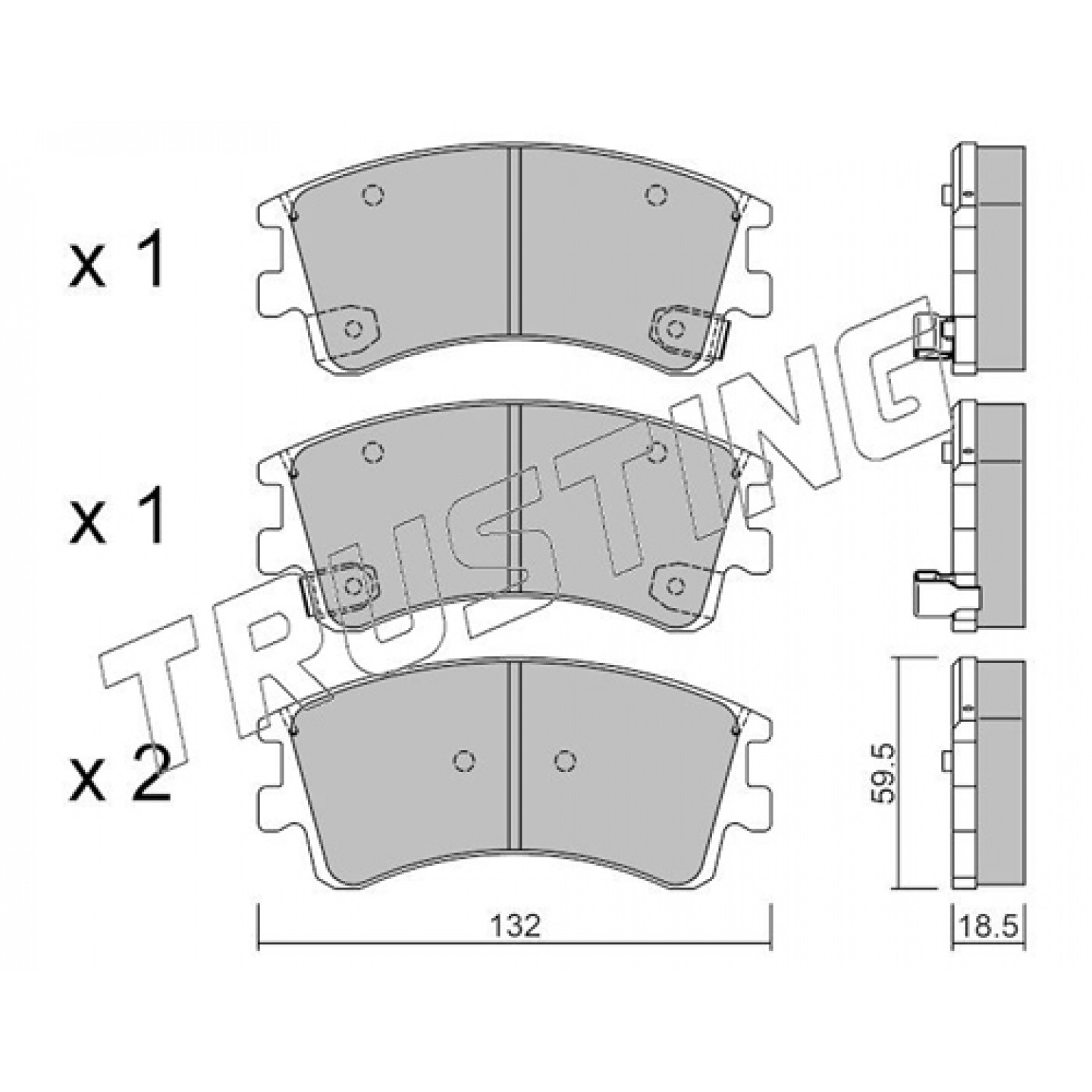 Kit pastiglie freno, Freno a disco TRUSTING 492.0