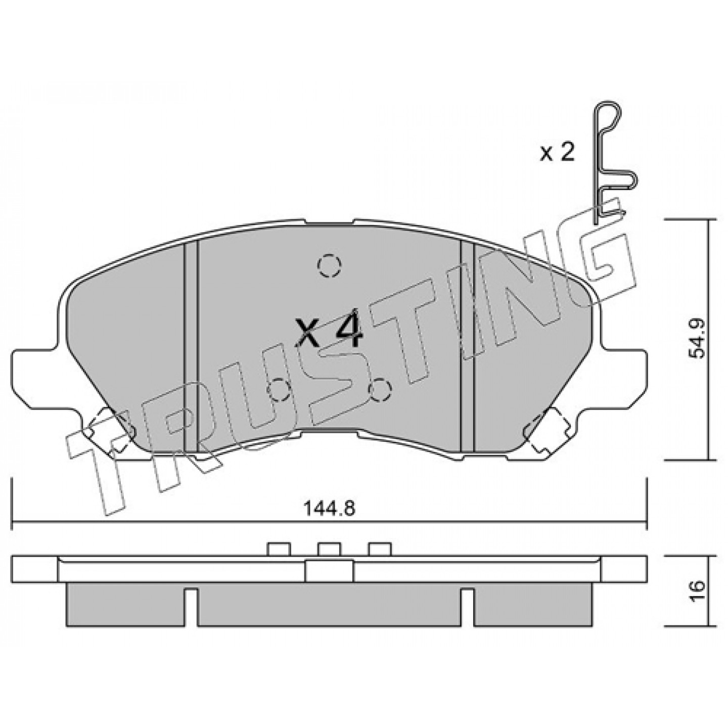 Kit de plaquettes de frein, frein à disque TRUSTING 497.0