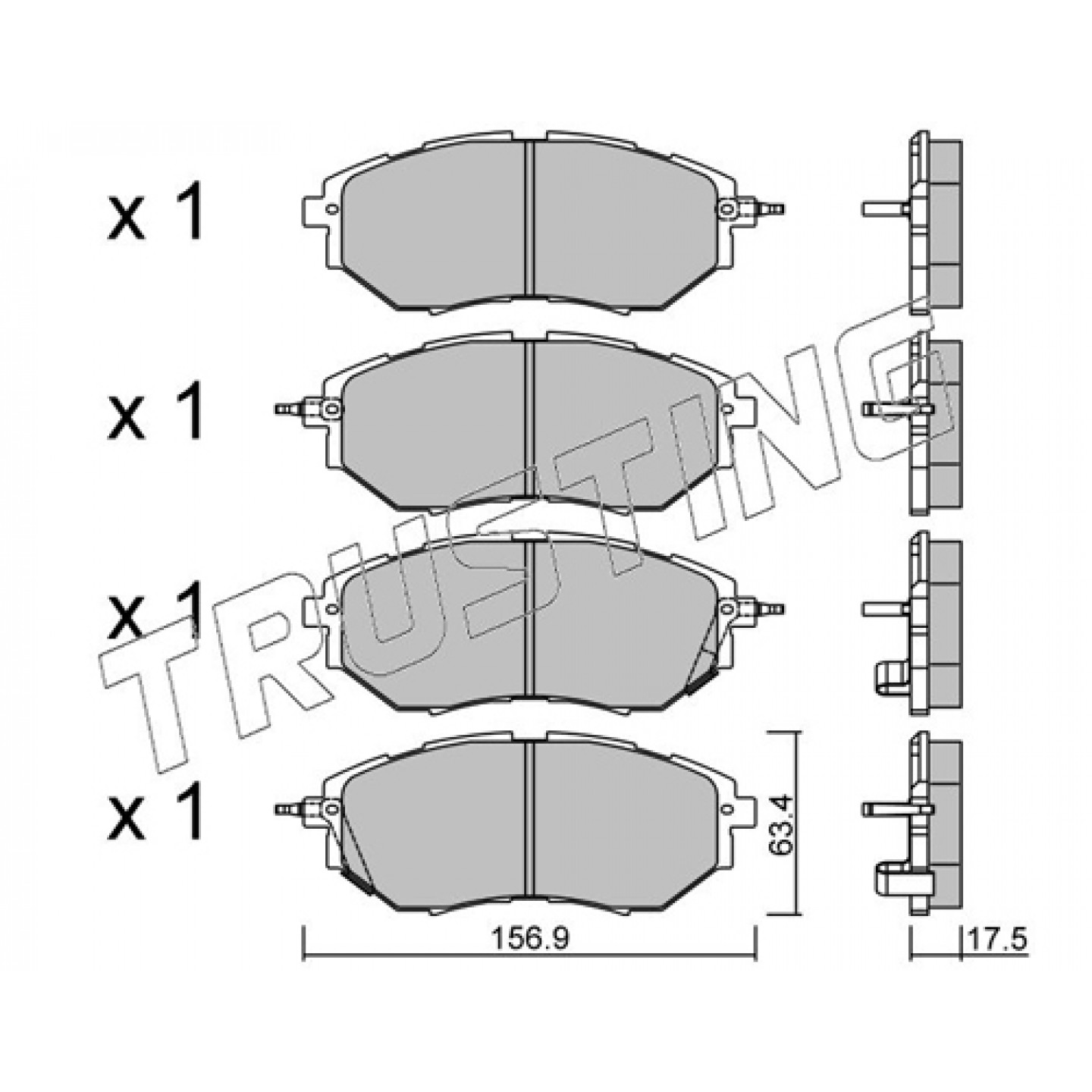 Kit de plaquettes de frein, frein à disque TRUSTING 779.0