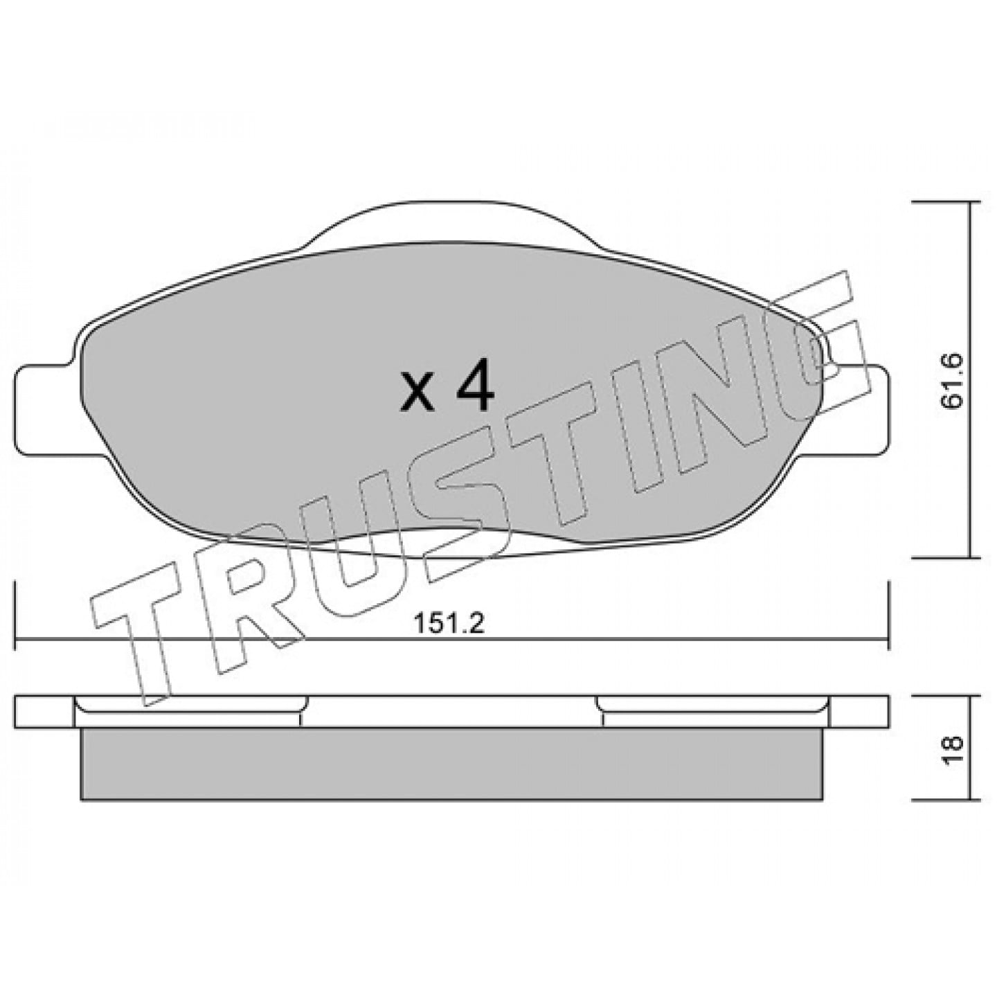 BLUE PRINT ADP154204 Kit Pastiglie Freno, Freno a Disco