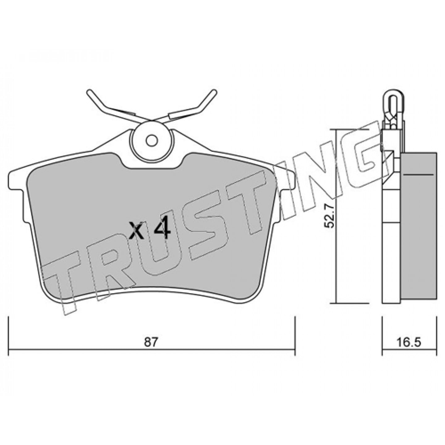 Kit pastiglie freno, Freno a disco TRUSTING 832.0