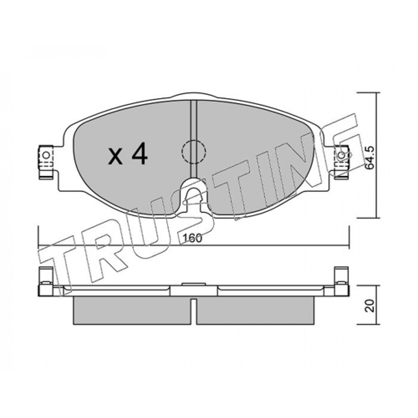 Kit de plaquettes de frein, frein à disque TRUSTING 966.0