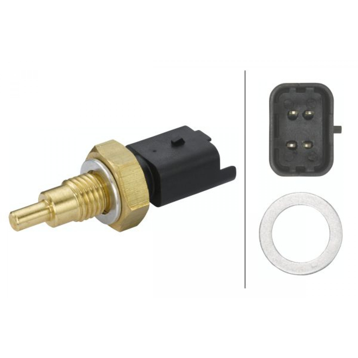 Metzger 0905015 Sensore Temperatura Refrigerante – Compatibile Audi VW Con Guarnizione, 4 Poli