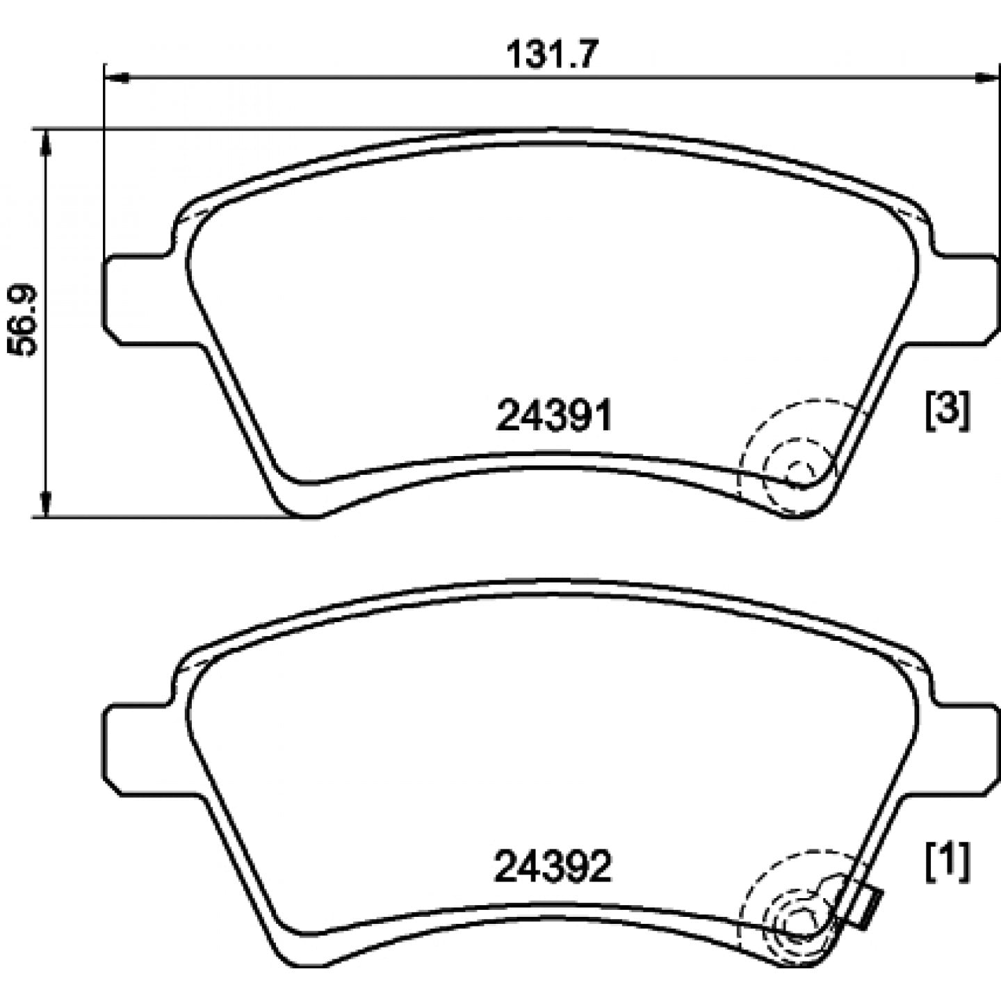 Sada brzdových destiček, kotoučová brzda HELLA 8DB 355 012-511