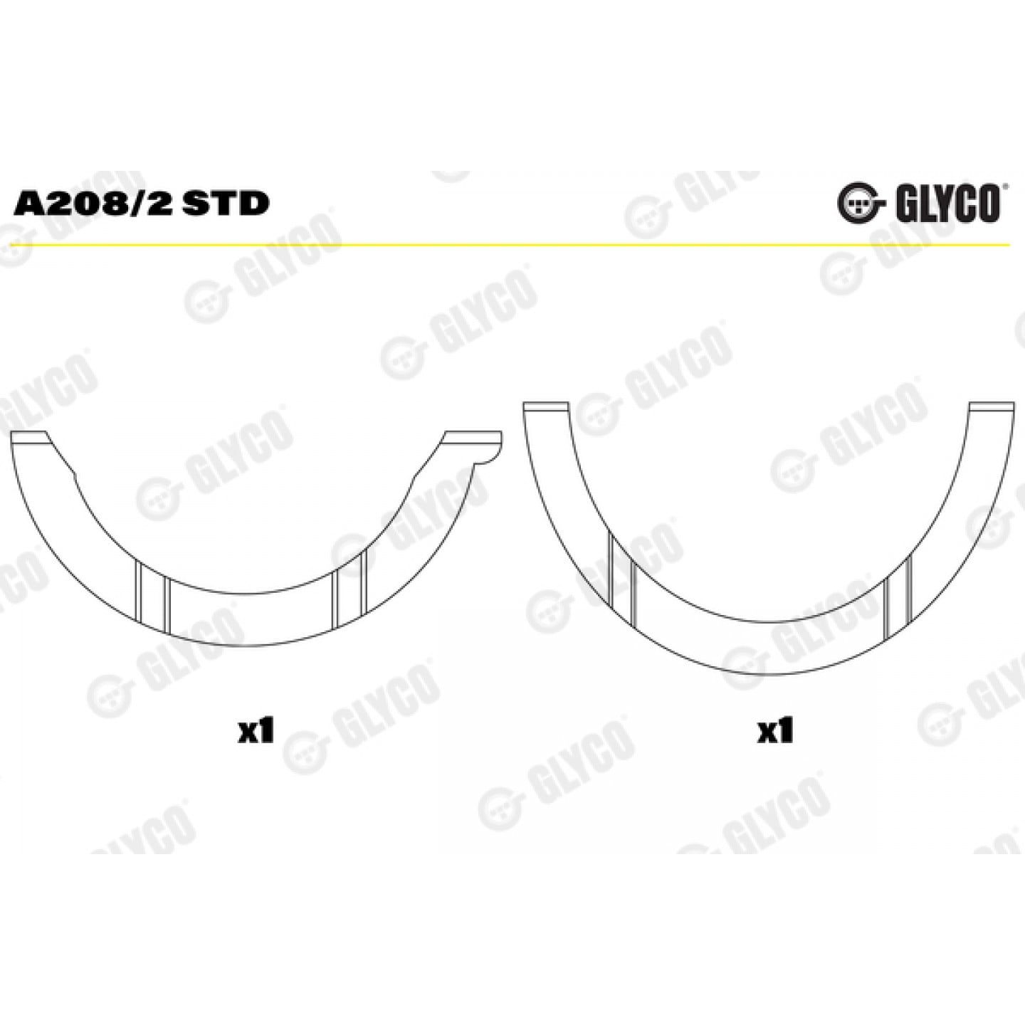 Distanceskive, krumtapaksel GLYCO A208/2 STD