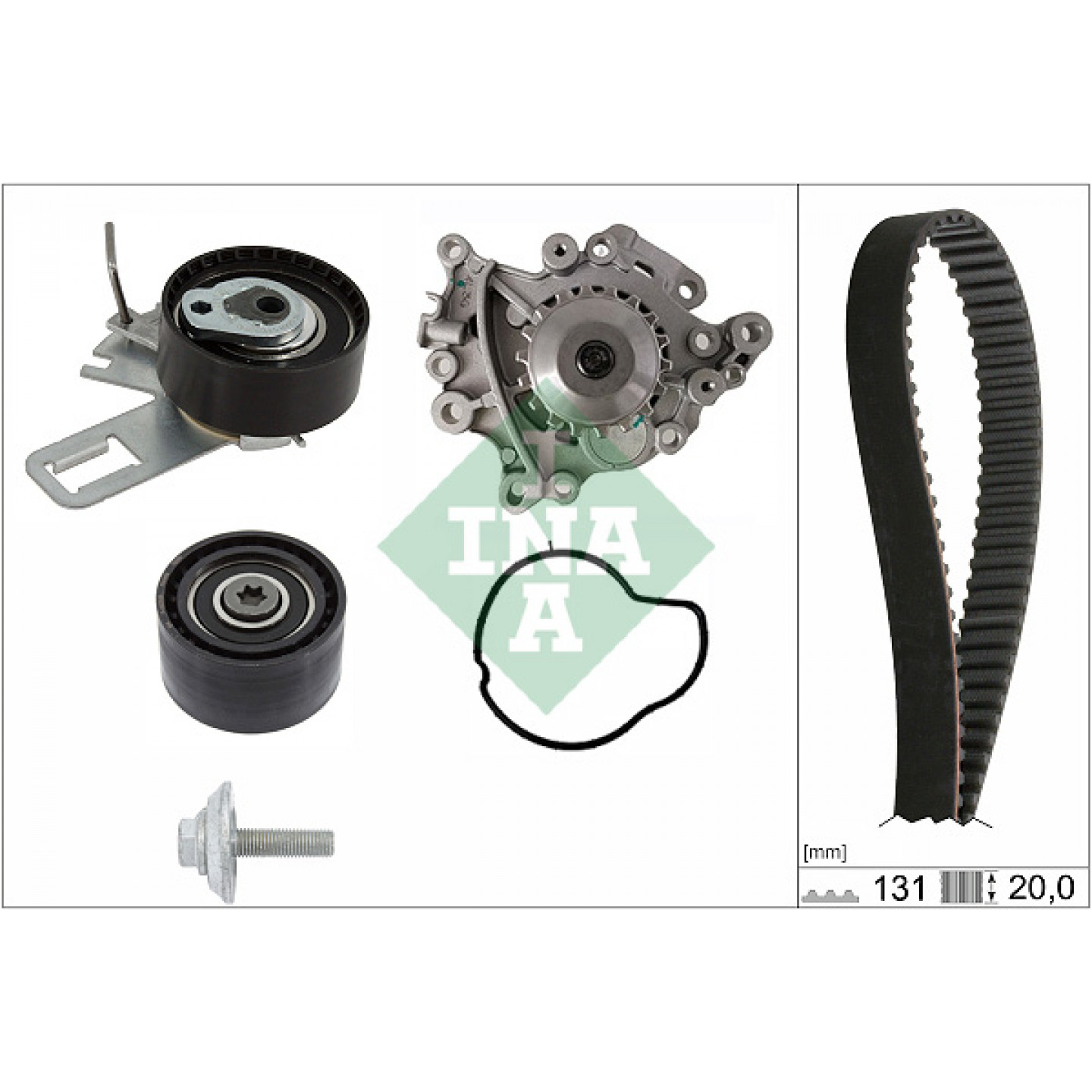 Vandpumpe + tandremssæt INA 530 0760 30