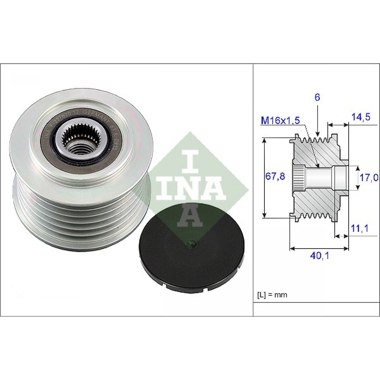 Dynamovrijloop INA 535 0052 10