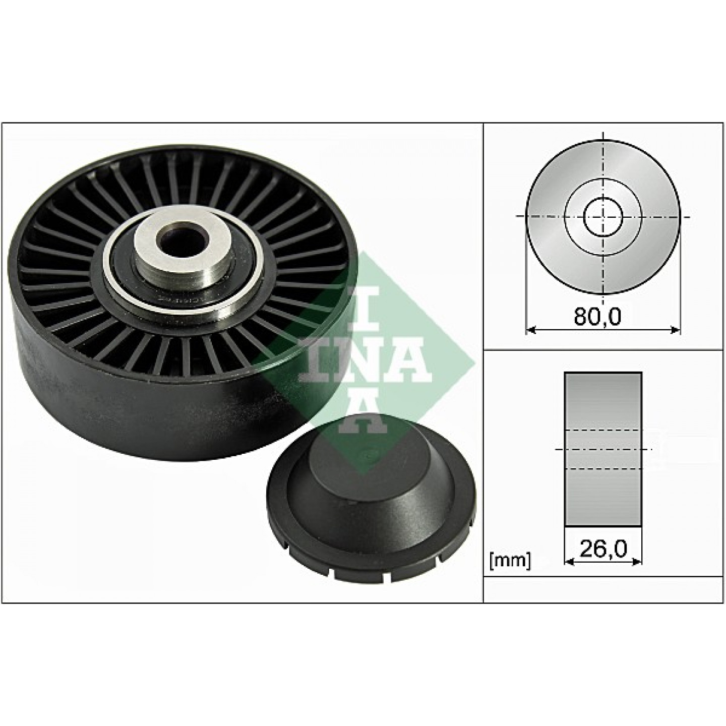 Geleide rol/omdraairol, Poly V-riem INA 532 0370 20
