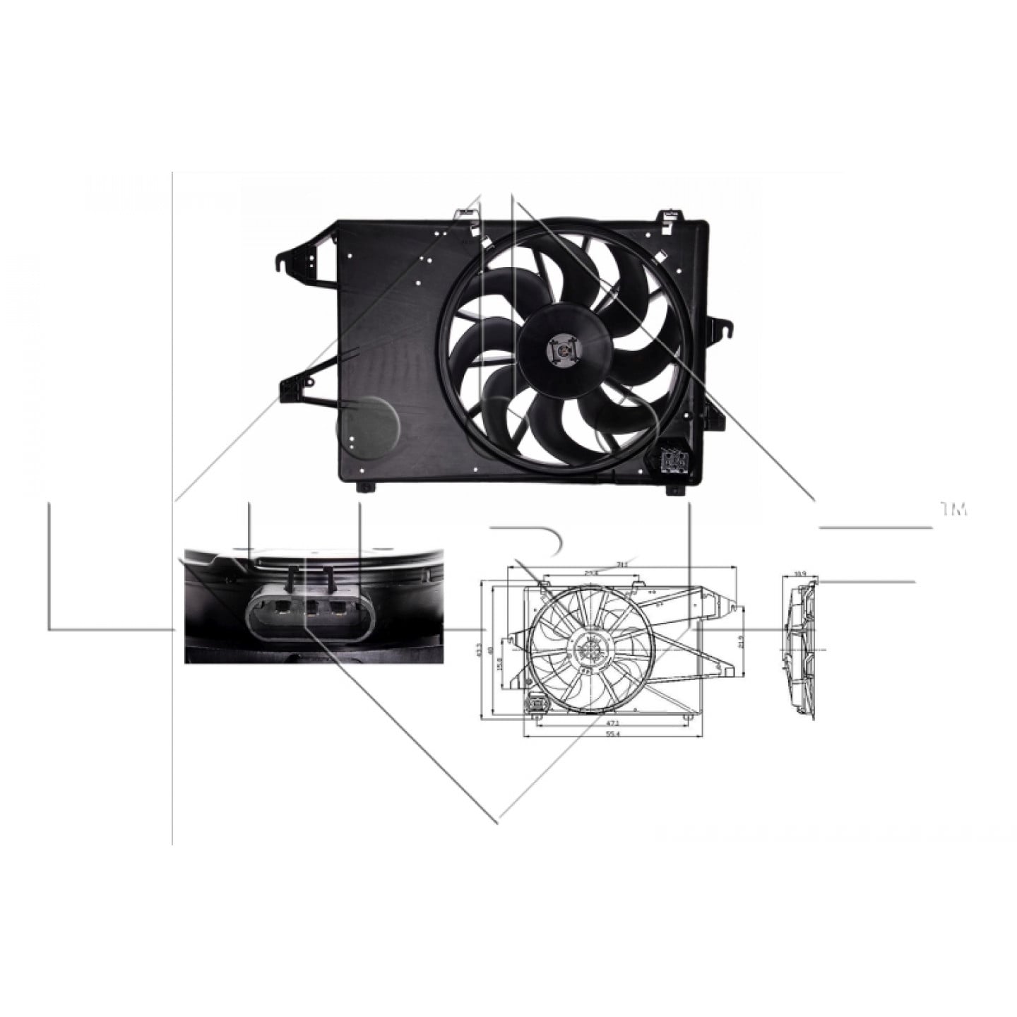 Ventilator, radiator NRF 47004