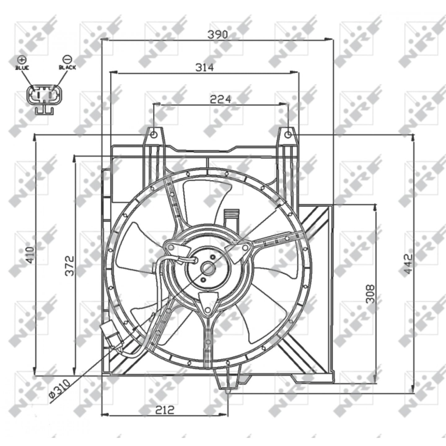 Ventilator, motorkøling NRF 47742