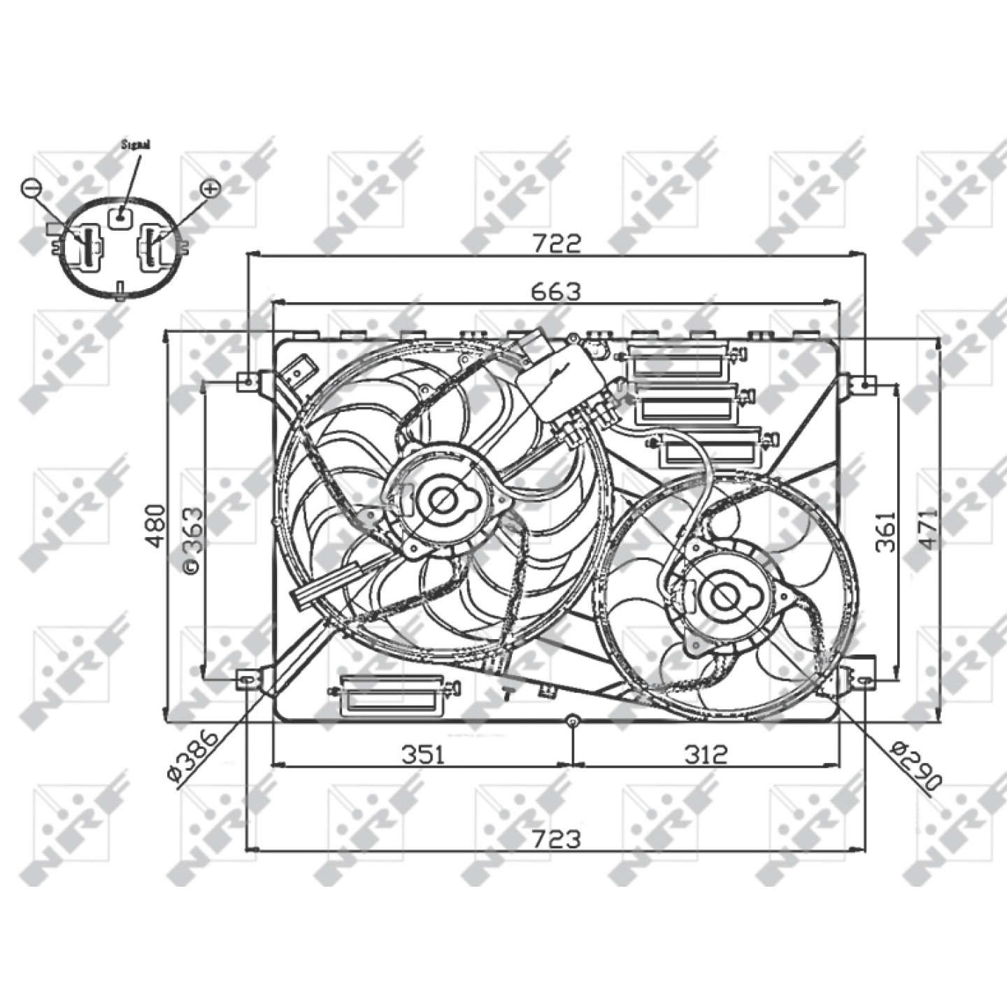 Ventilátor, chladič NRF 47756
