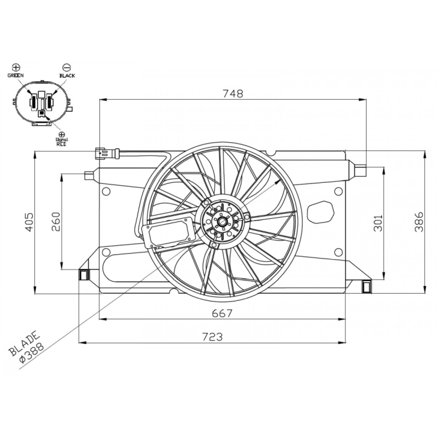 Ventilator, radiator NRF 47961