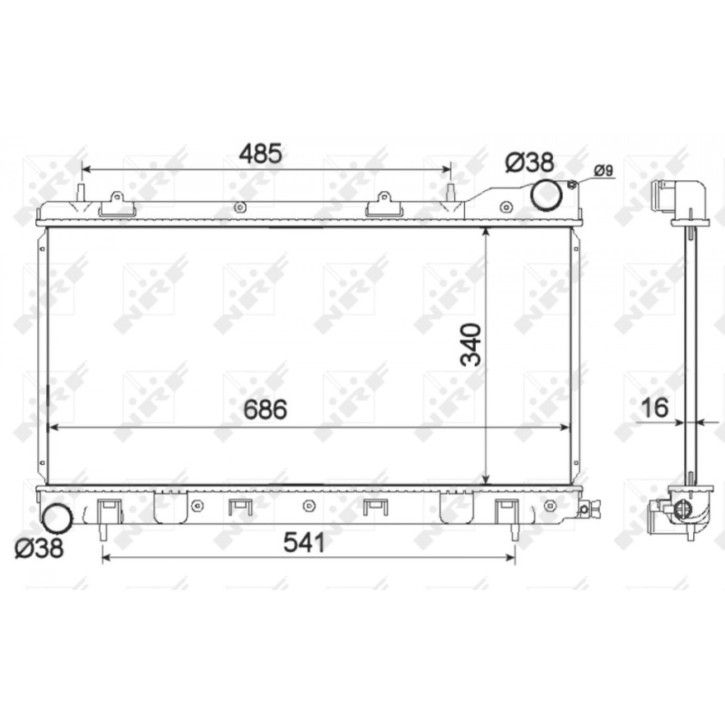 Nrf Radiador, Refrigeración Del Motor 53595