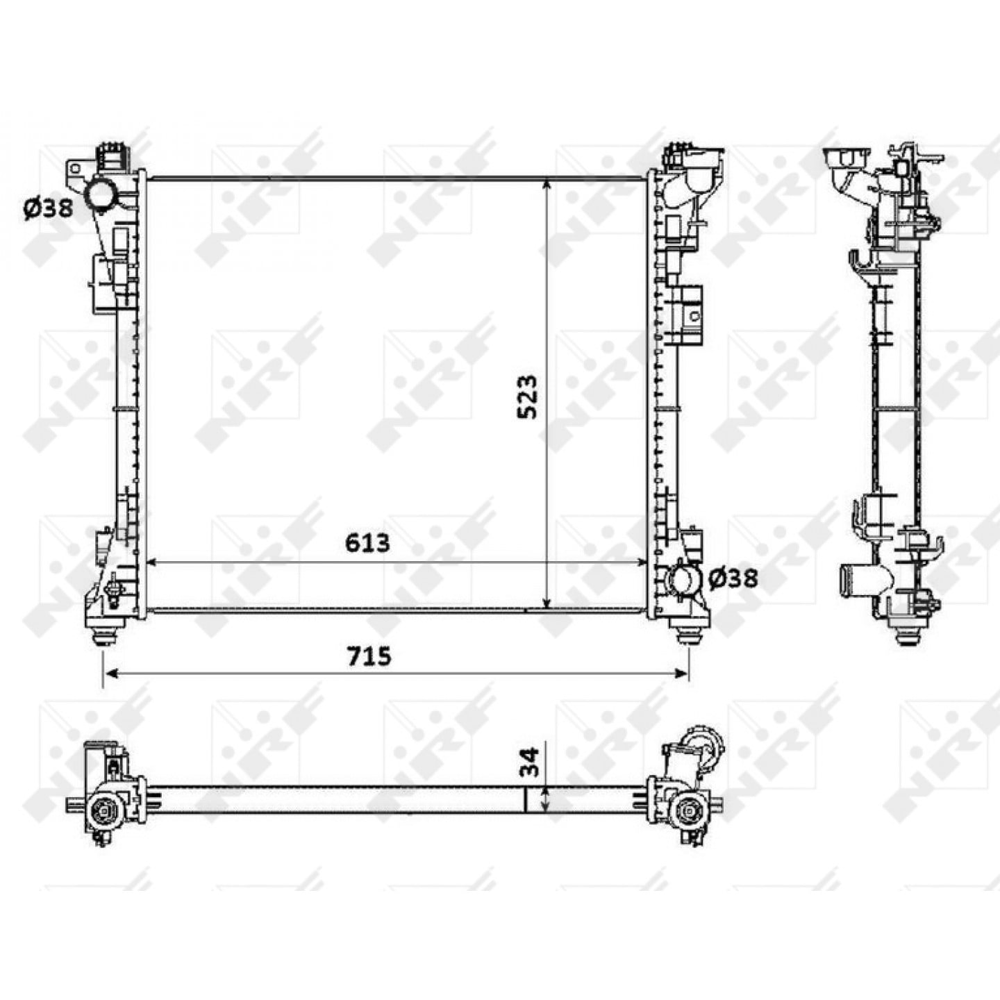 Nrf Radiatore, Raffreddamento Motore 53900