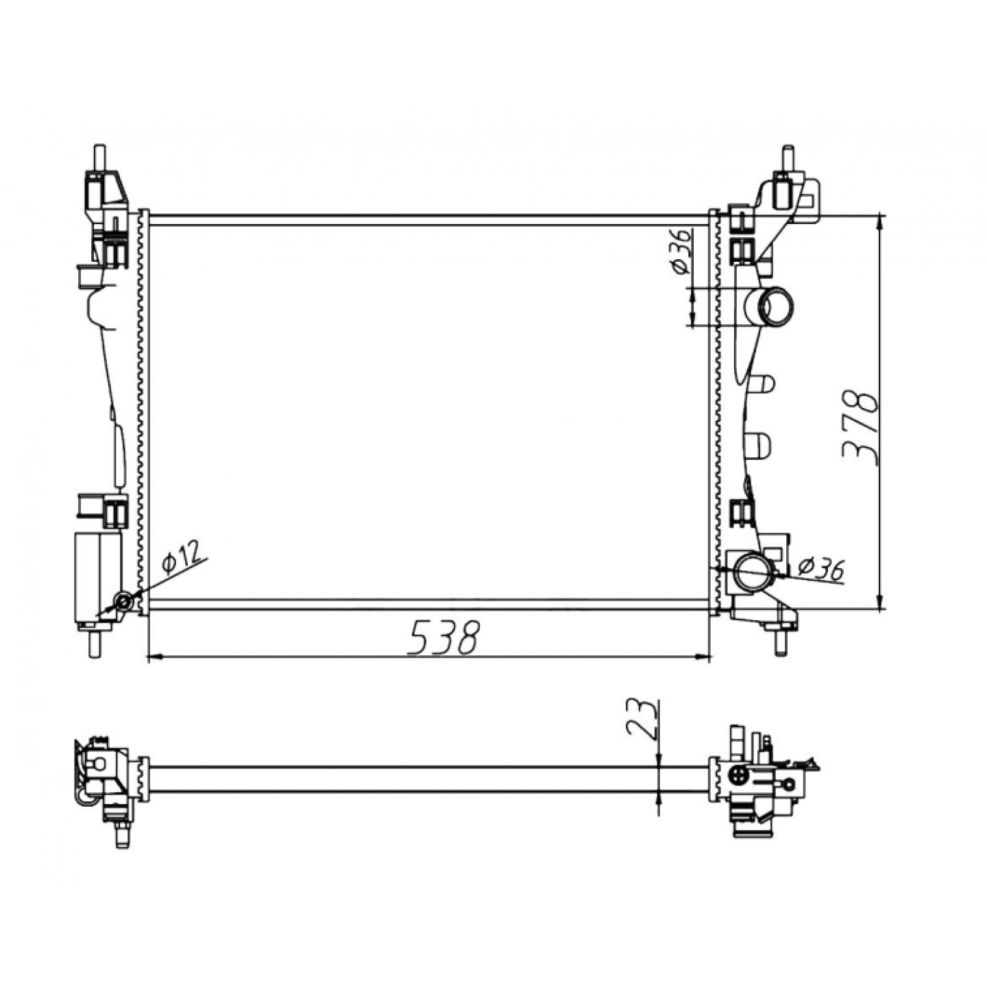 Nrf Radiador, Refrigeración Del Motor 55341A
