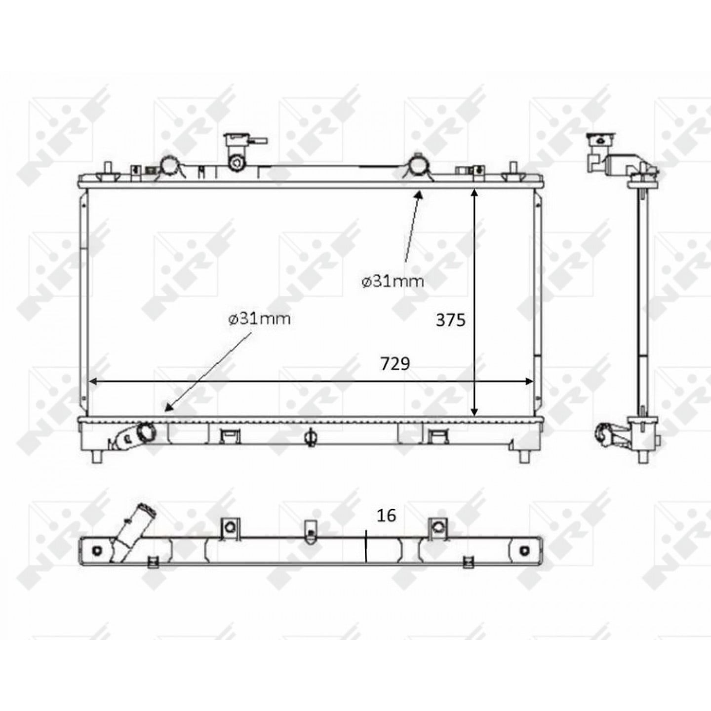 Nrf Radiador, Refrigeración Del Motor 58381