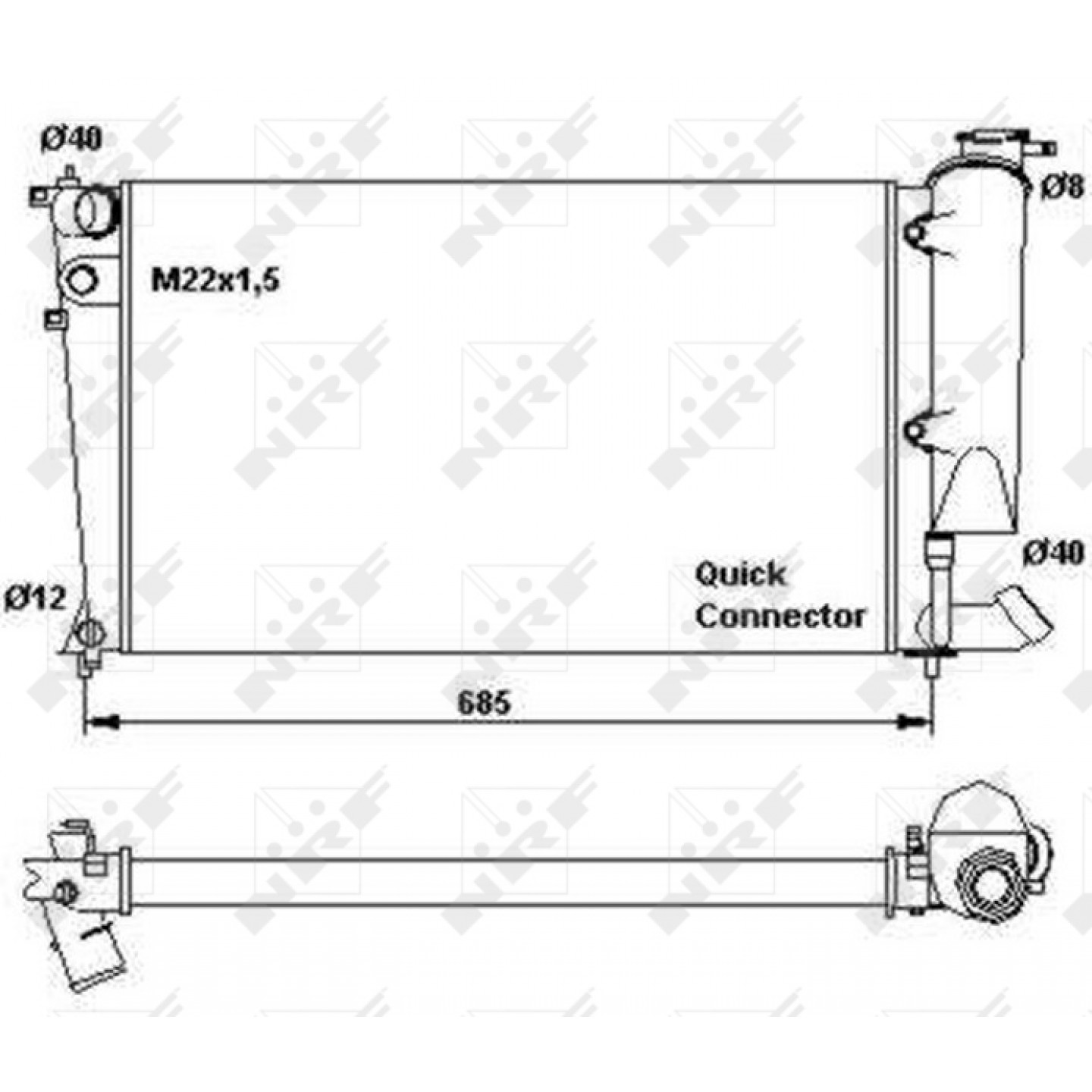Radiator, engine cooling NRF 58923 - Trodo.com