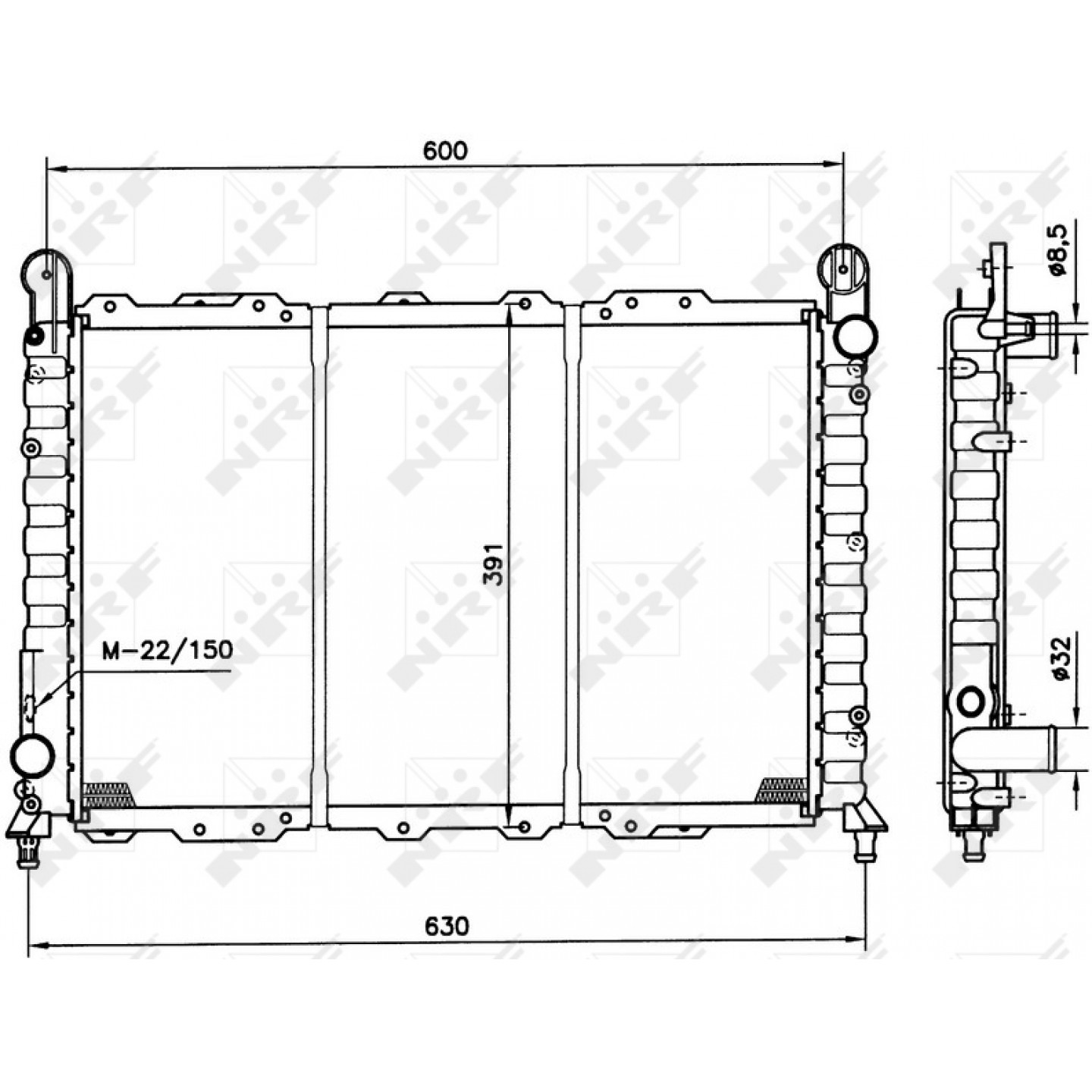 Nrf Radiador, Refrigeración Del Motor 58996