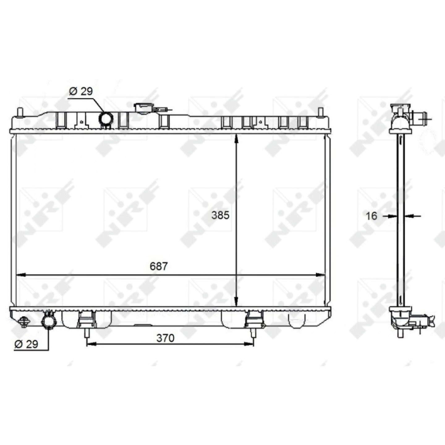 Nrf Radiador, Refrigeración Del Motor 59099
