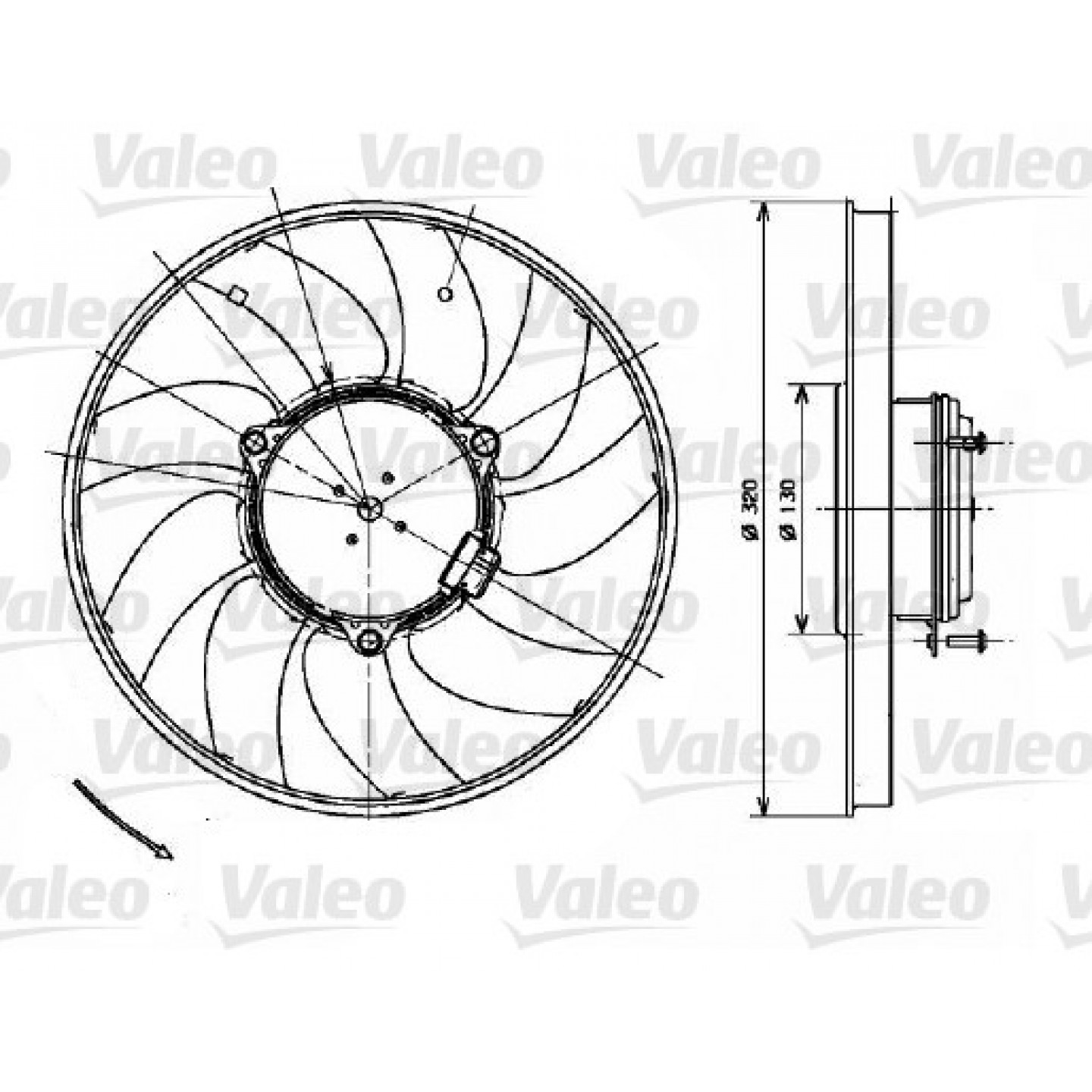 Ventilator, radiator VALEO 696083