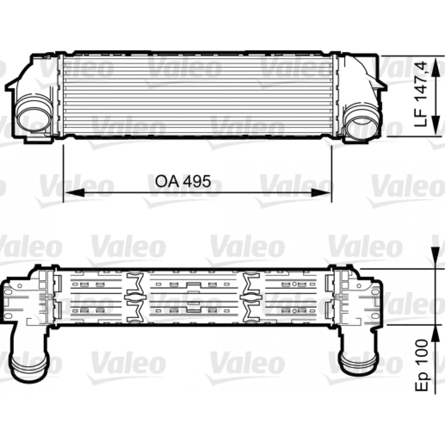 Intercooler, oplader VALEO 818253