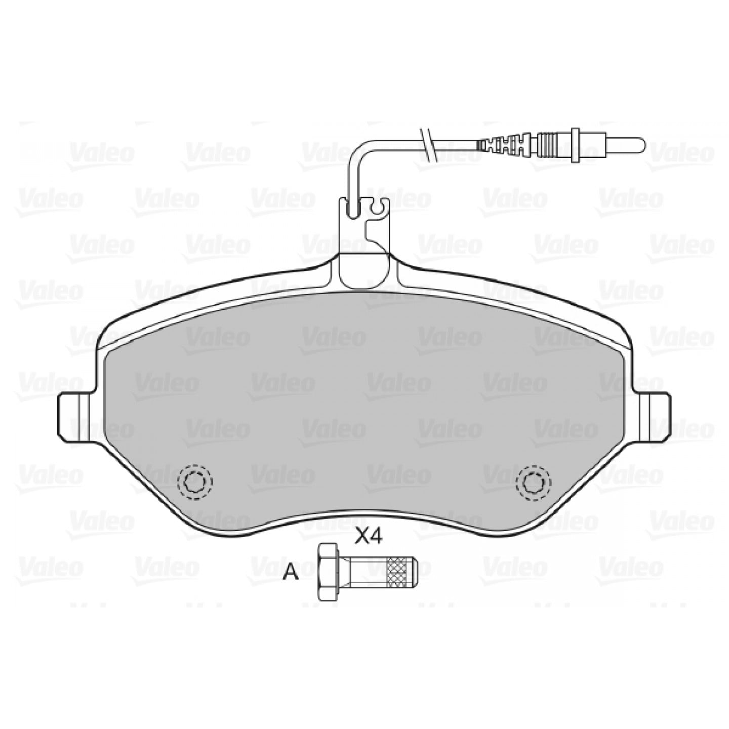 Kit pastiglie freno, Freno a disco VALEO 601072