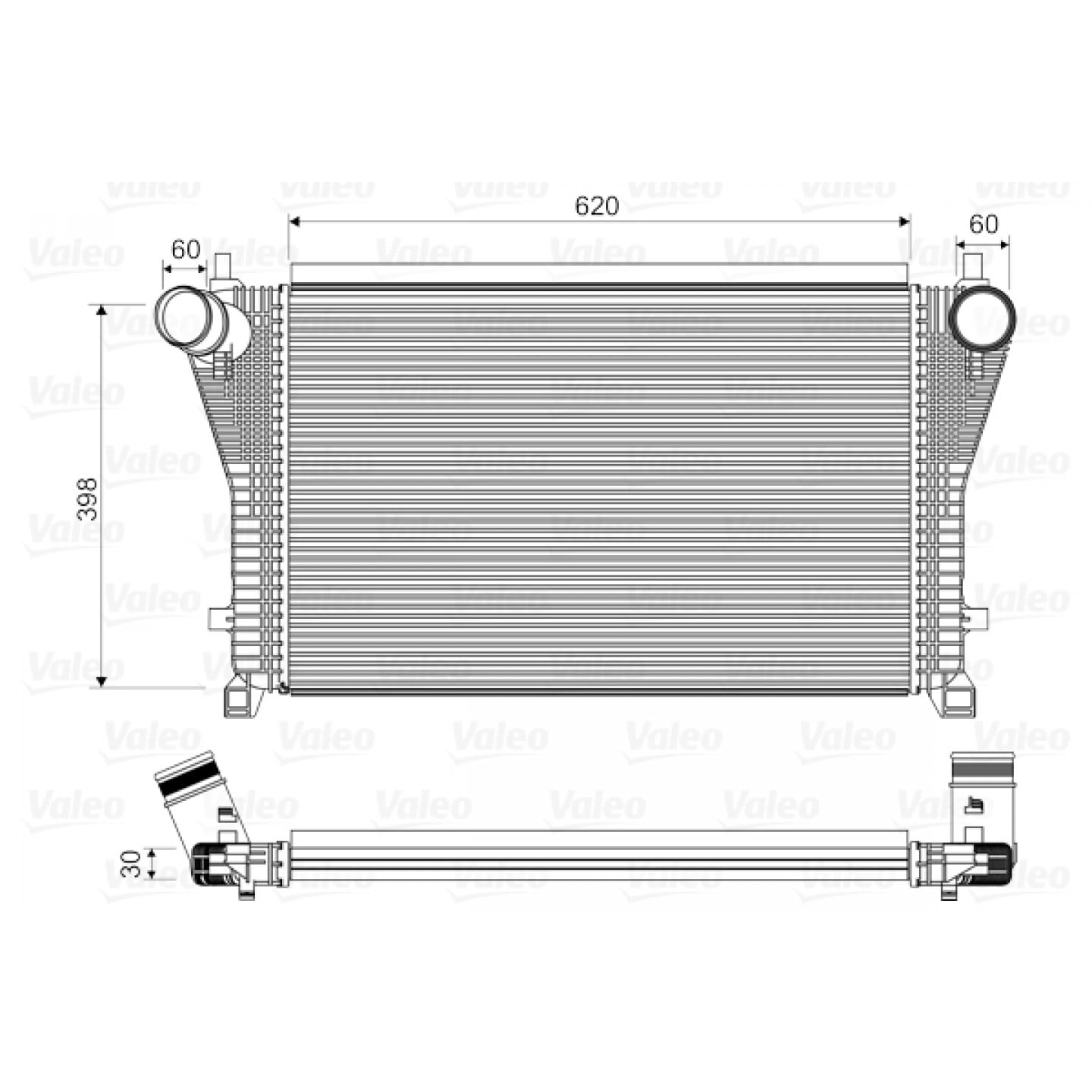 Intercooler, oplader VALEO 818347