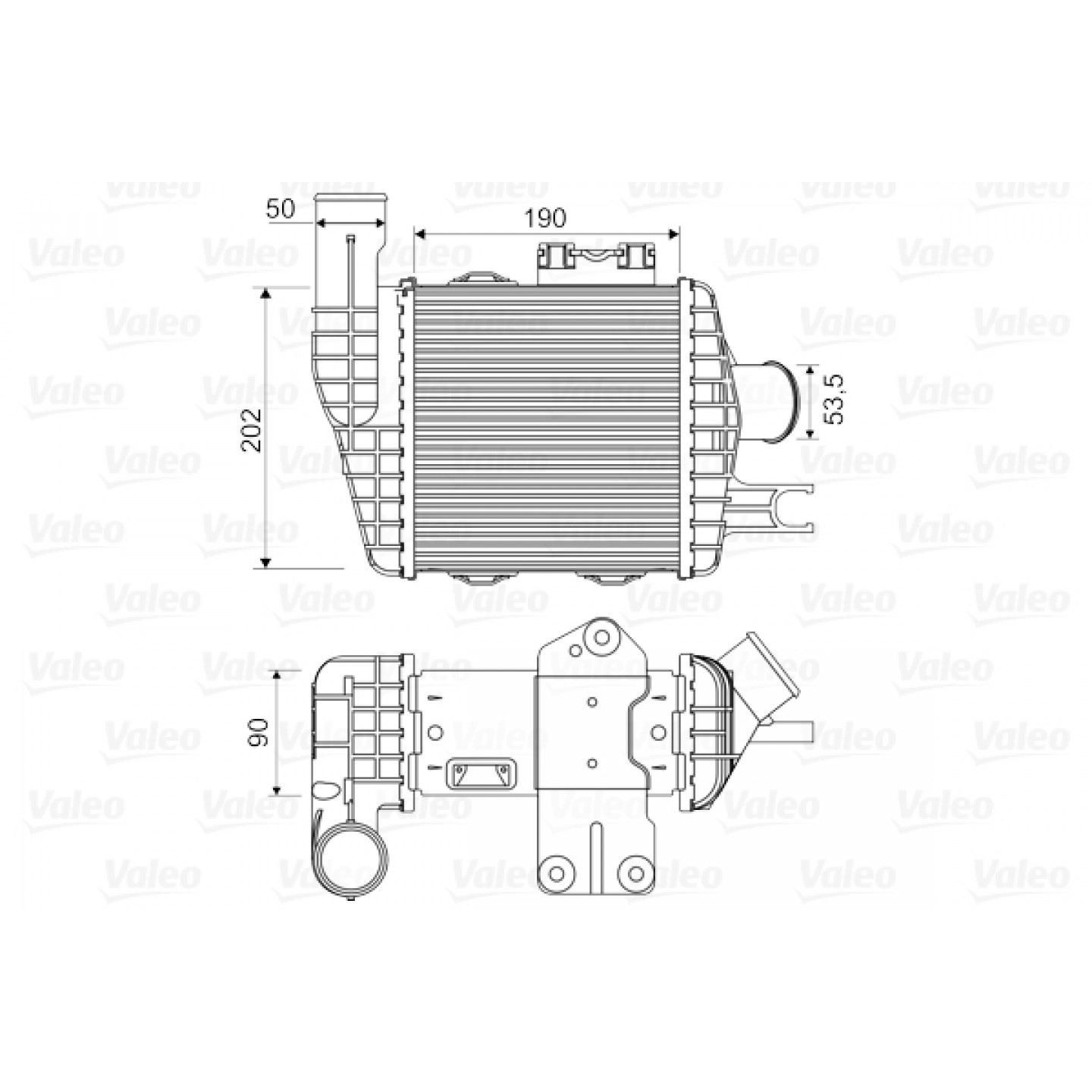 Intercooler, oplader VALEO 818349