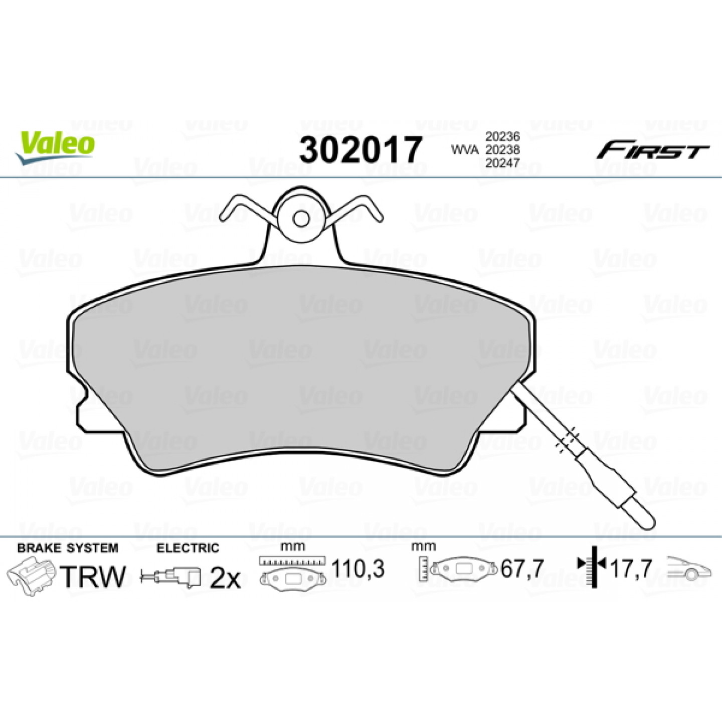 Bremseklodser VALEO 302017