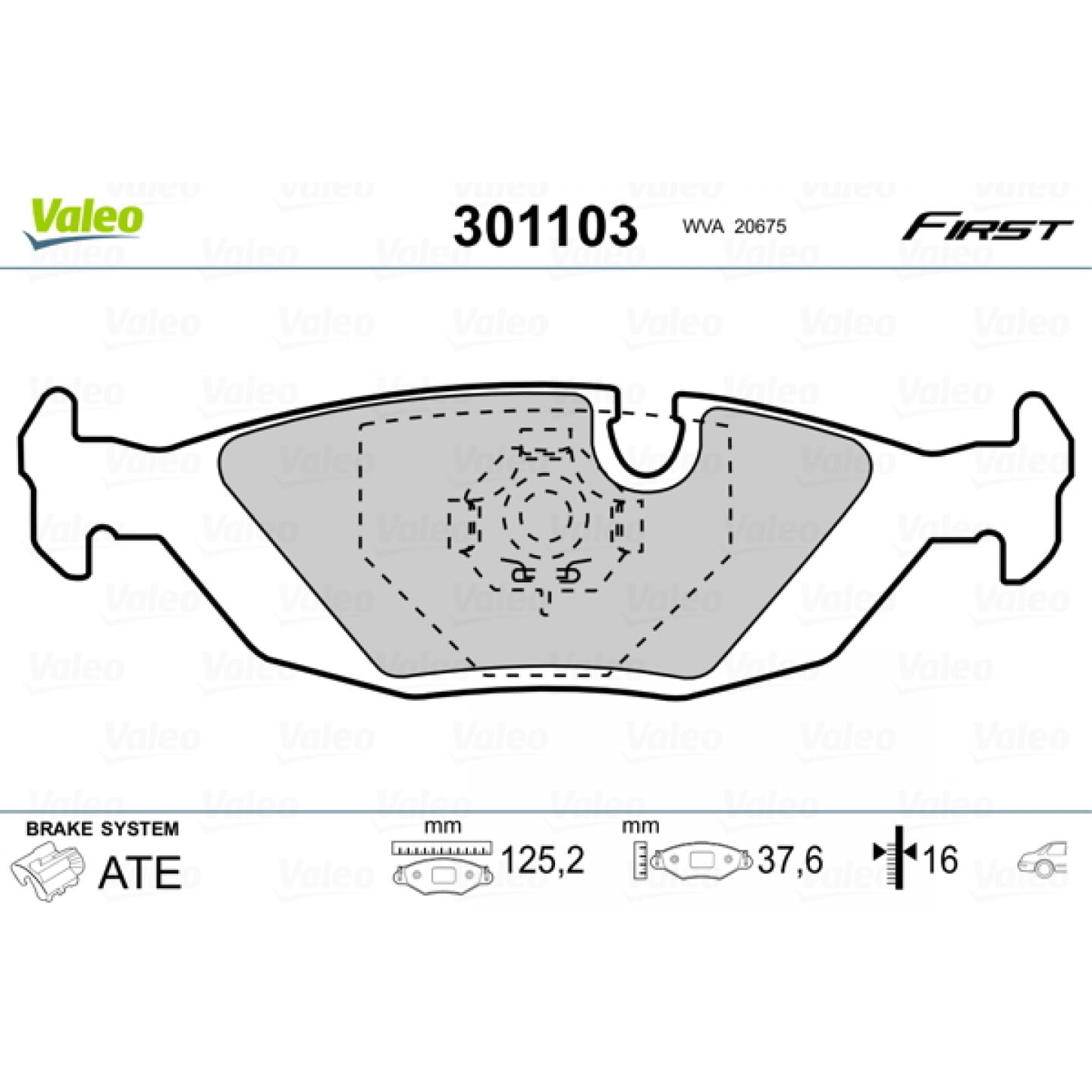 Bremsbelagsatz, Scheibenbremse VALEO 301103