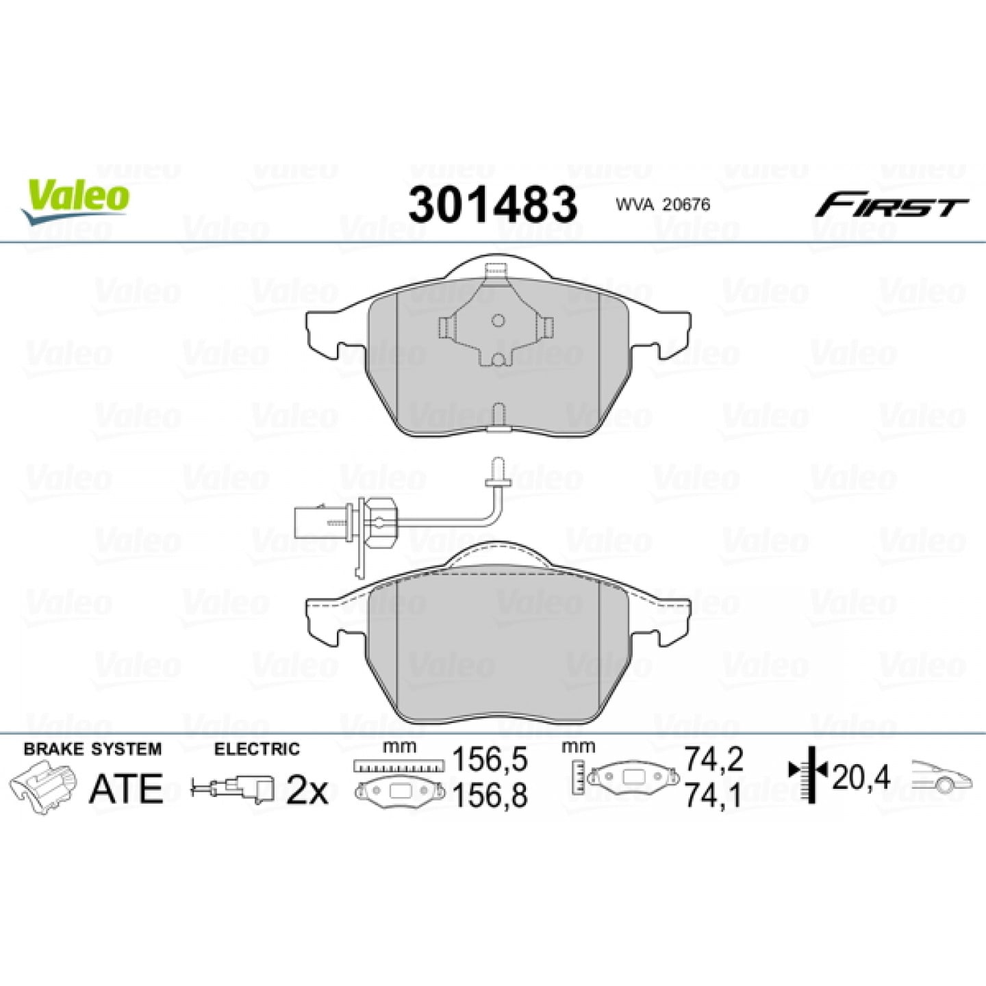 Bremseklodser VALEO 301483