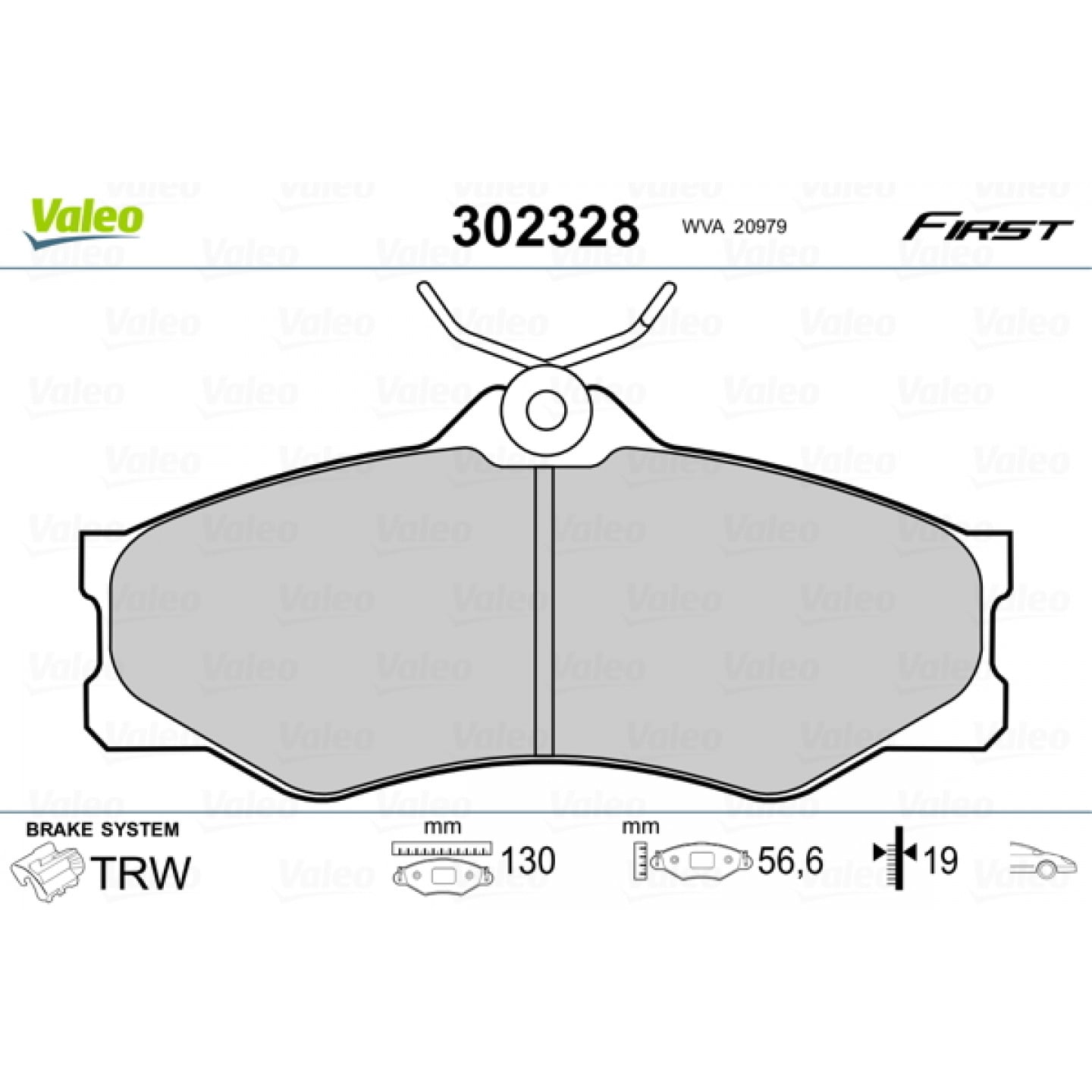 Kit de plaquettes de frein, frein à disque VALEO 302328