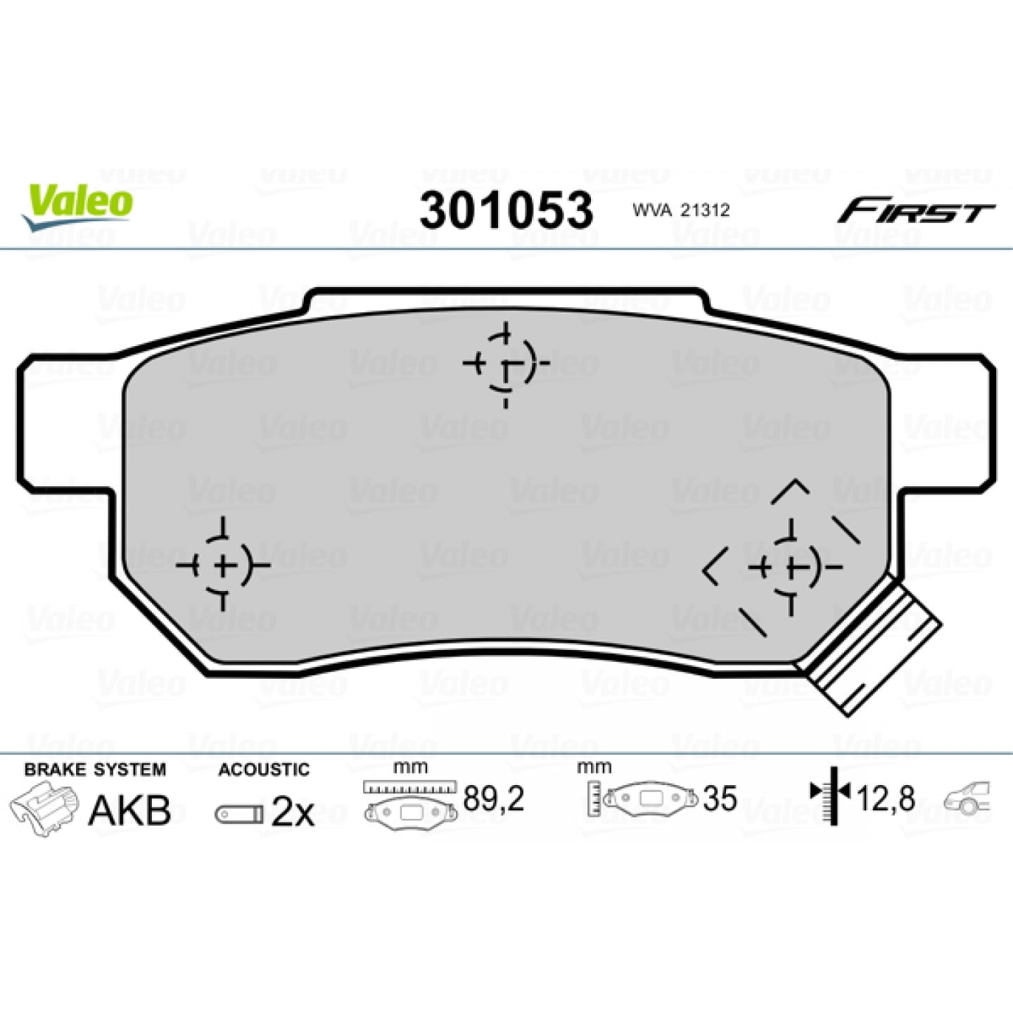 VALEO 598407 Kit pastiglie freno Freno di stazionamento a disco Kit pastiglie freno Freno a disco