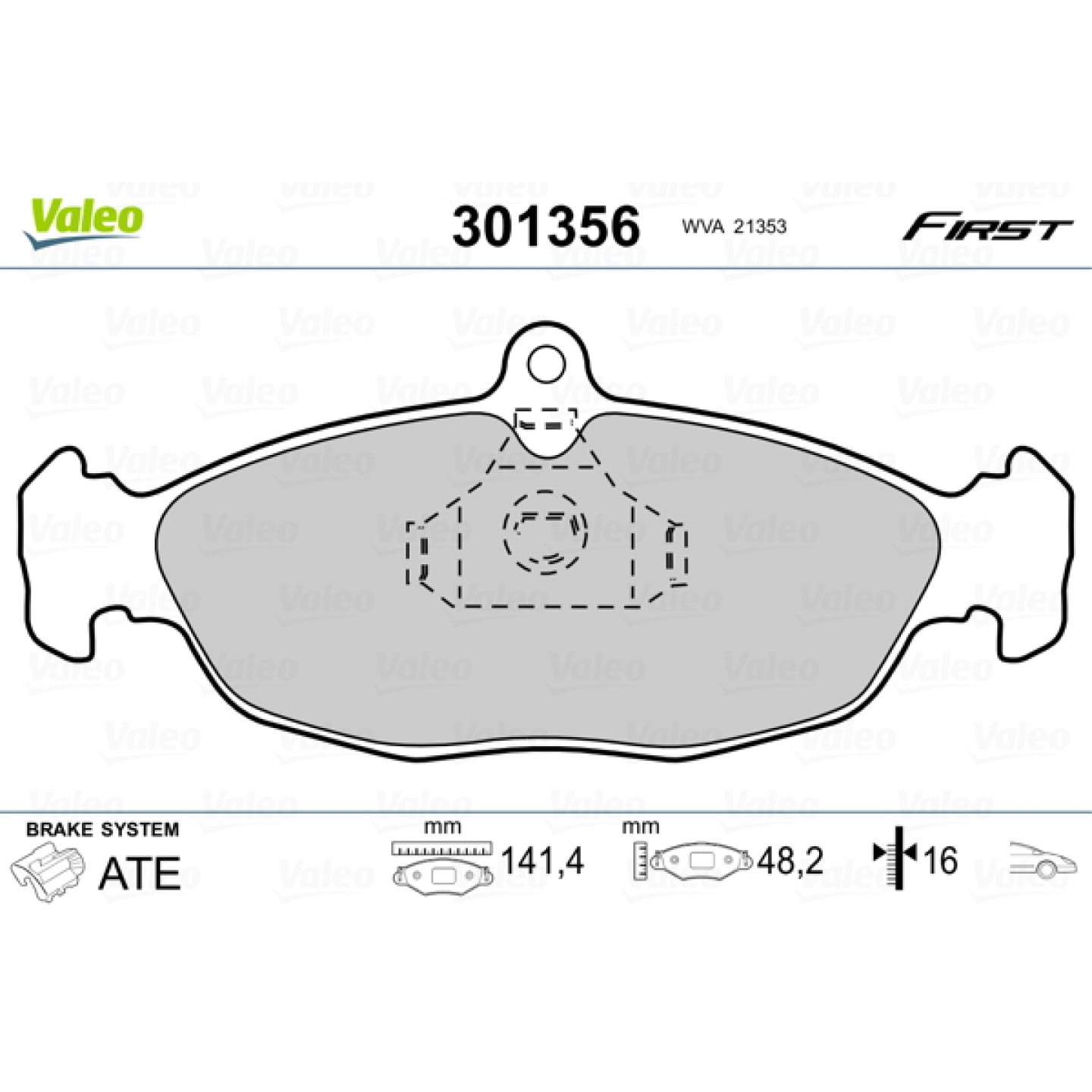Bremsbelagsatz, Scheibenbremse VALEO 301356