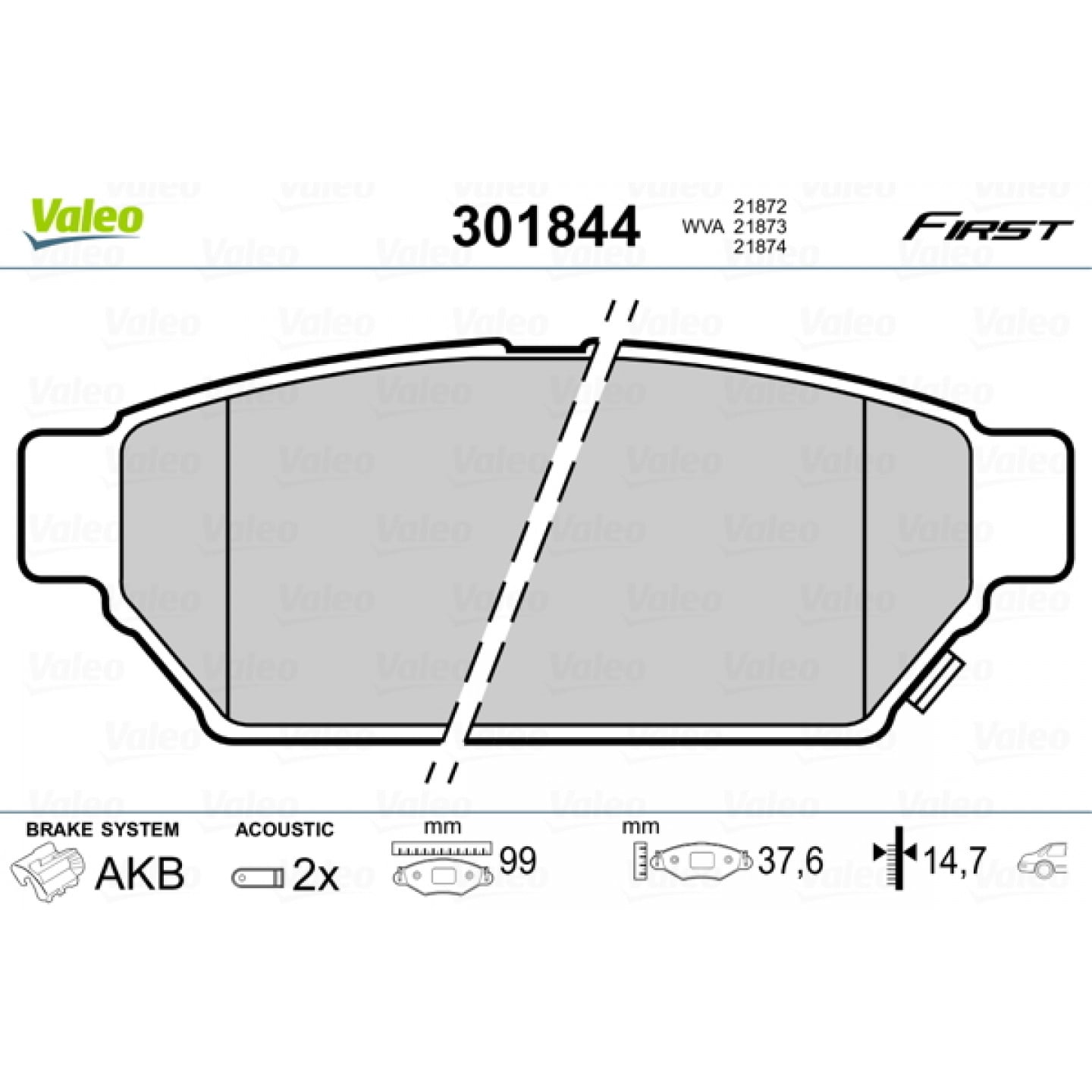 Bremseklodser VALEO 301844