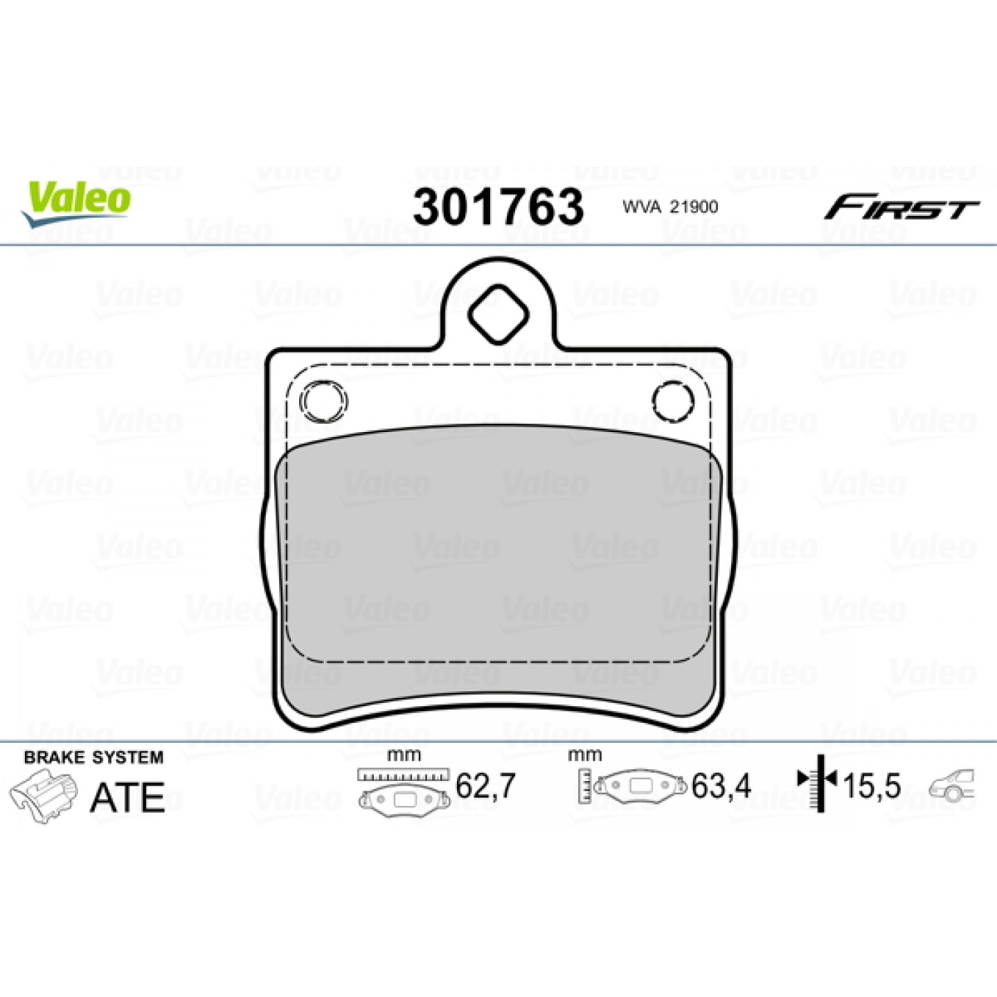 Bremsbelagsatz, Scheibenbremse VALEO 301763