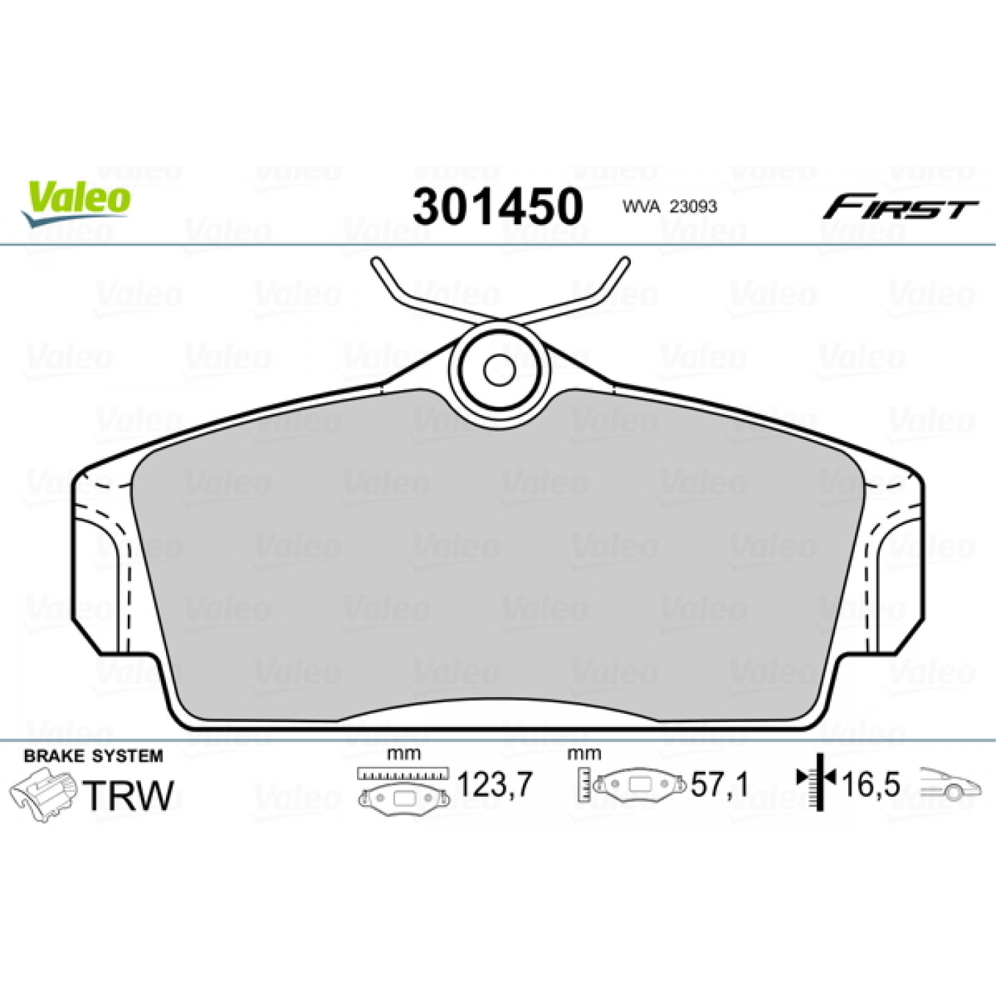 Bremseklodser VALEO 301450