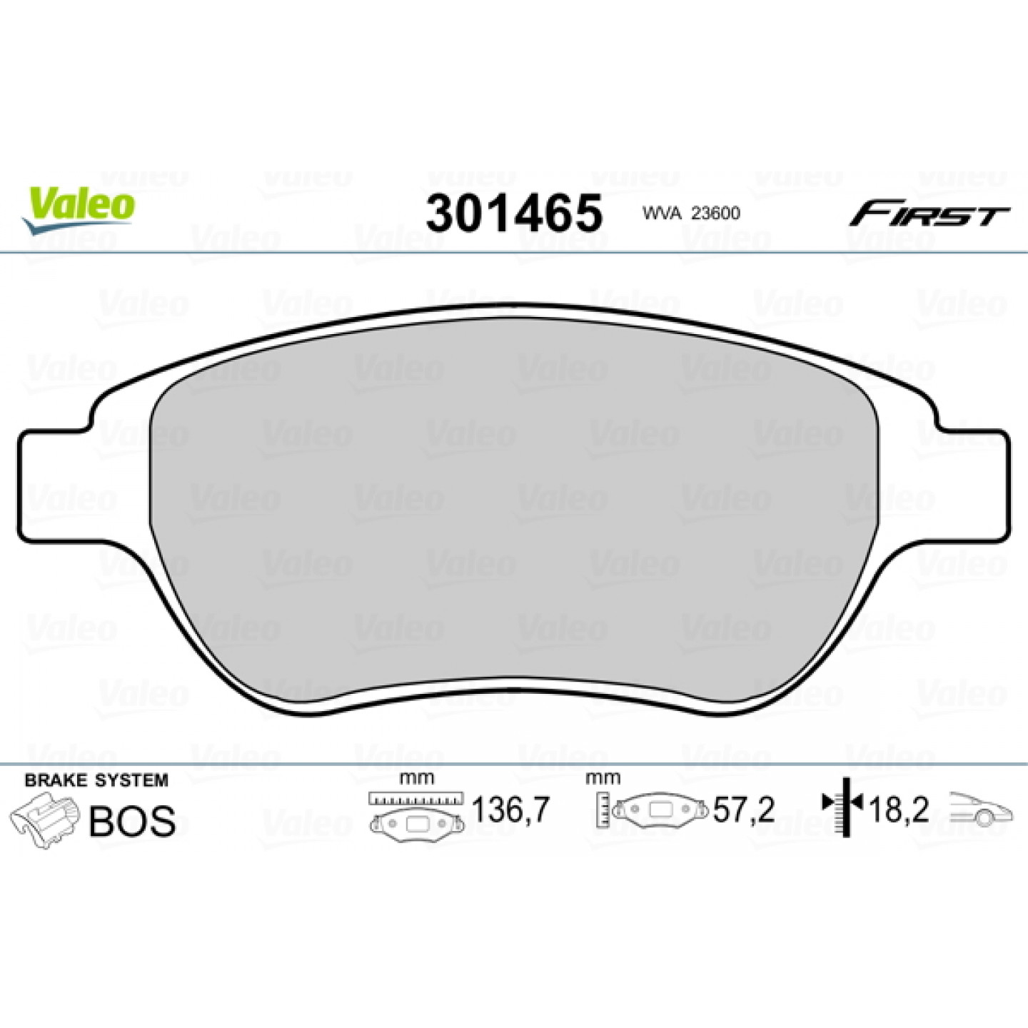 Bremseklodser VALEO 301465