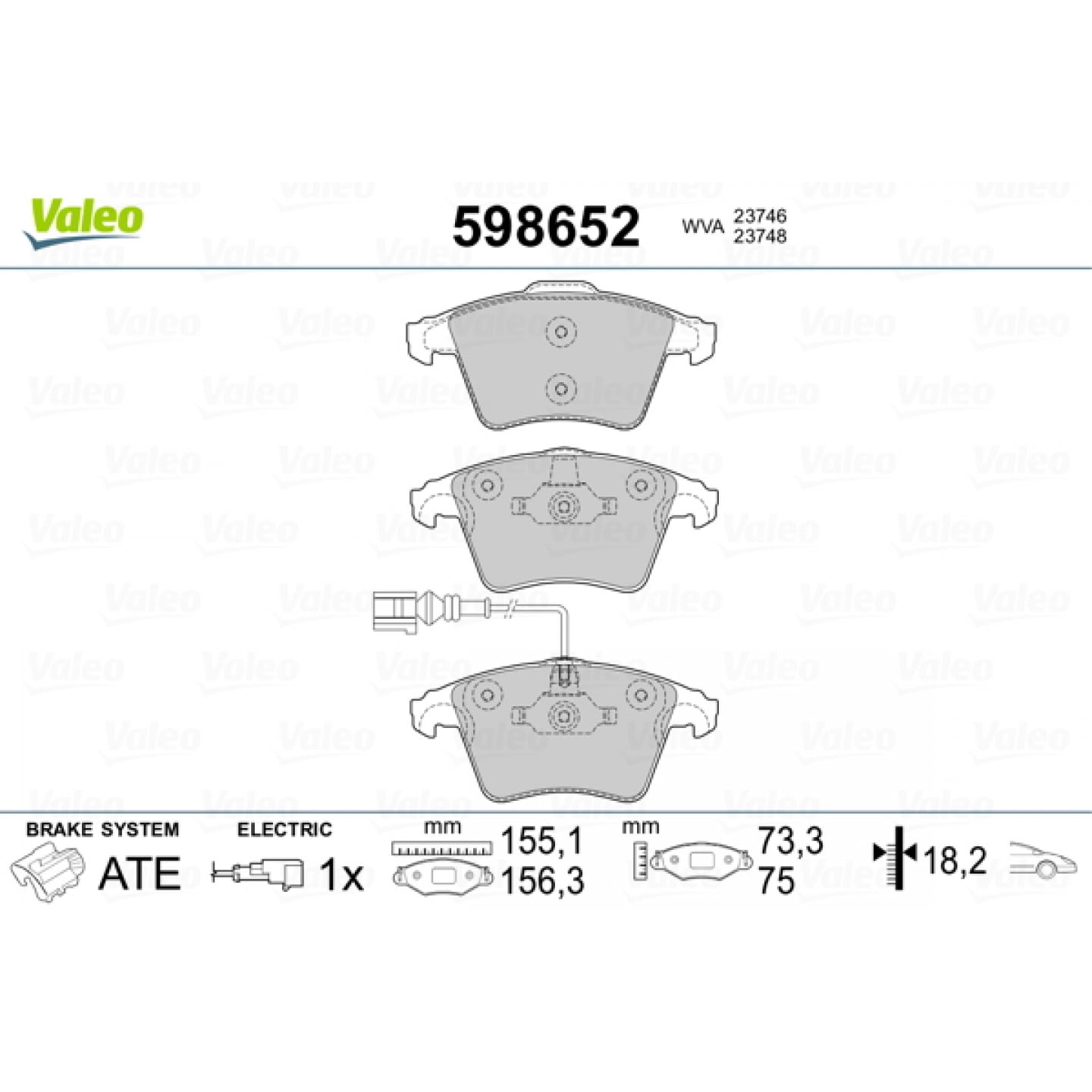 Juego de pastillas VALEO 598652