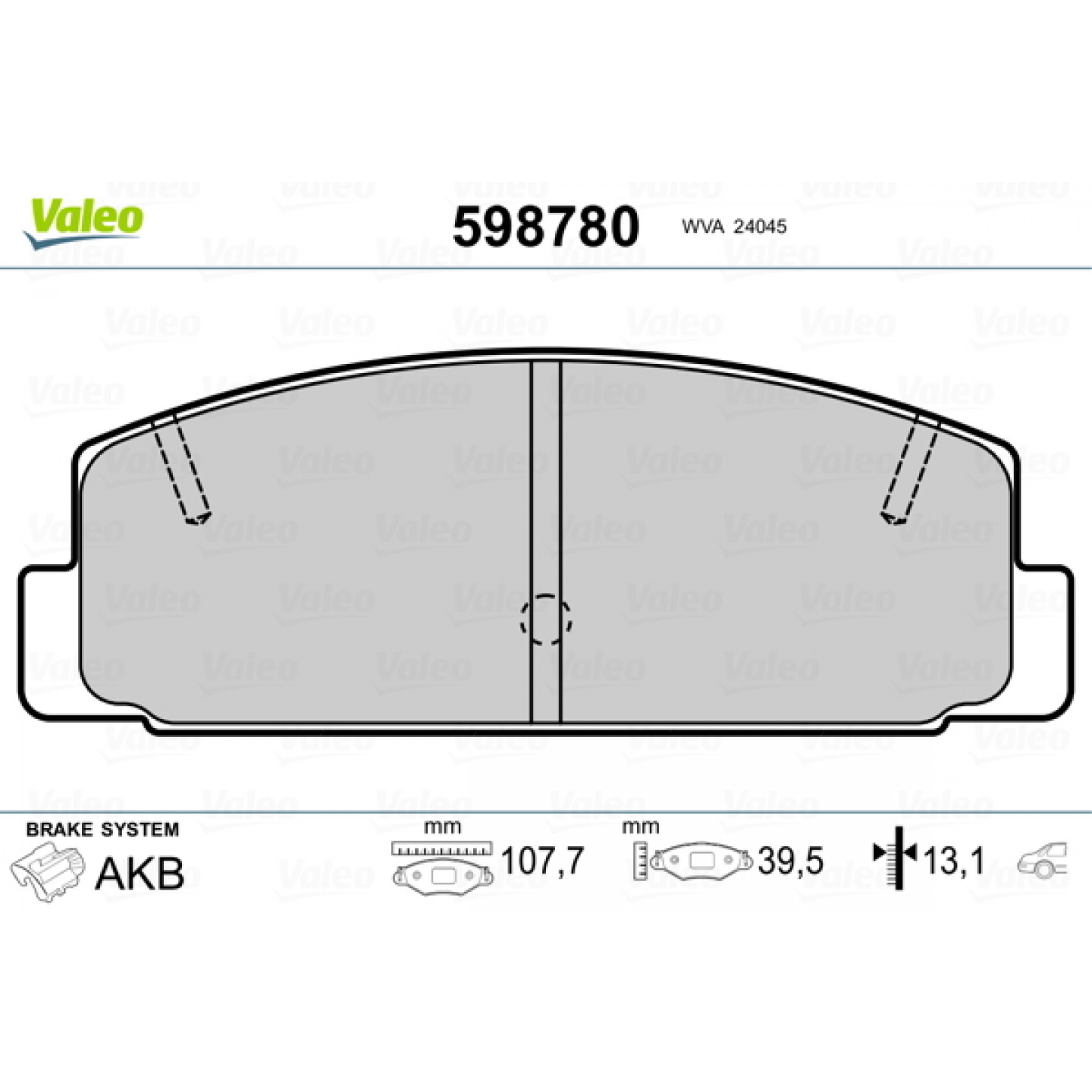 Valeo 598680 - Kit Pastiglie Freno A Disco Con Contatto Usura - Per Sistema Frenante LUCAS