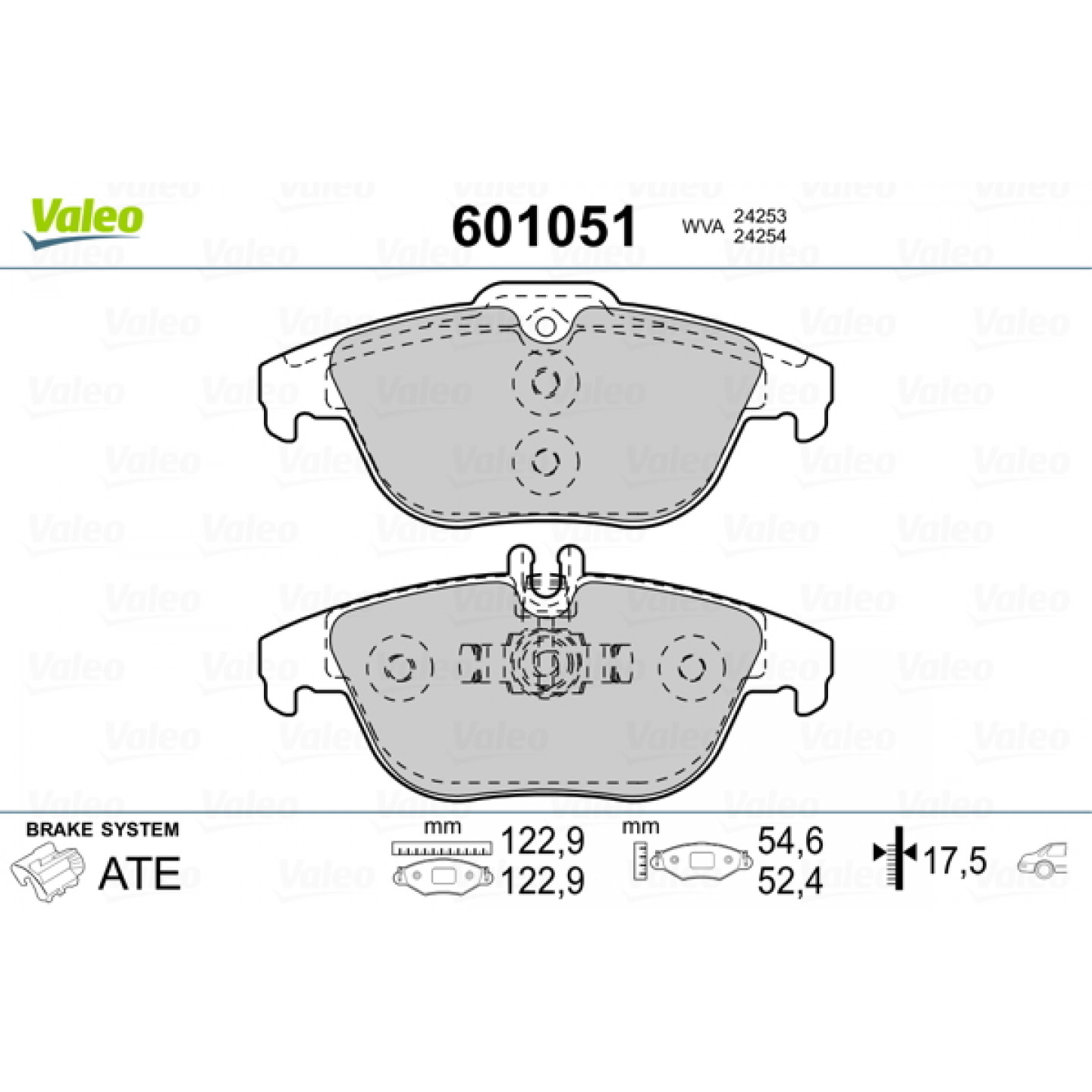 Bremseklodser VALEO 601051