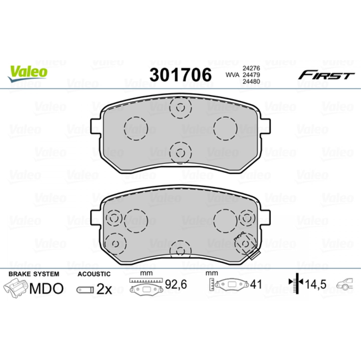 Bremseklodser VALEO 301706