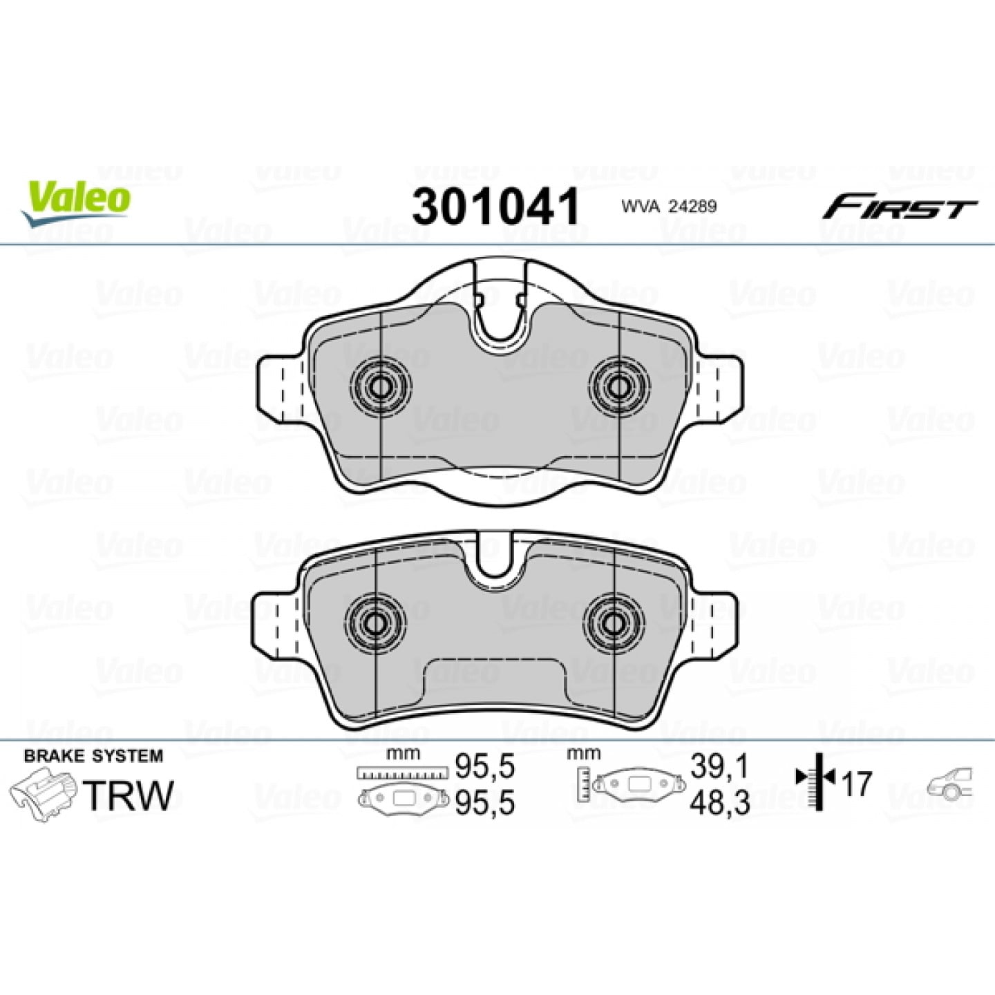 Bremseklodser VALEO 301041