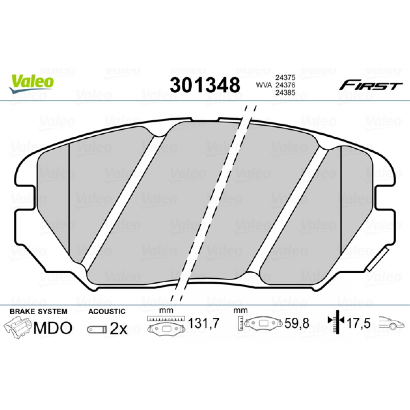 Bremseklodser VALEO 301348