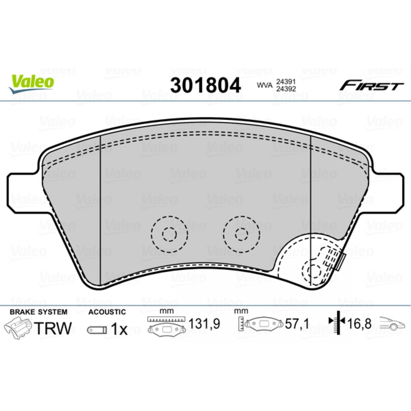 Juego de pastillas VALEO 301804