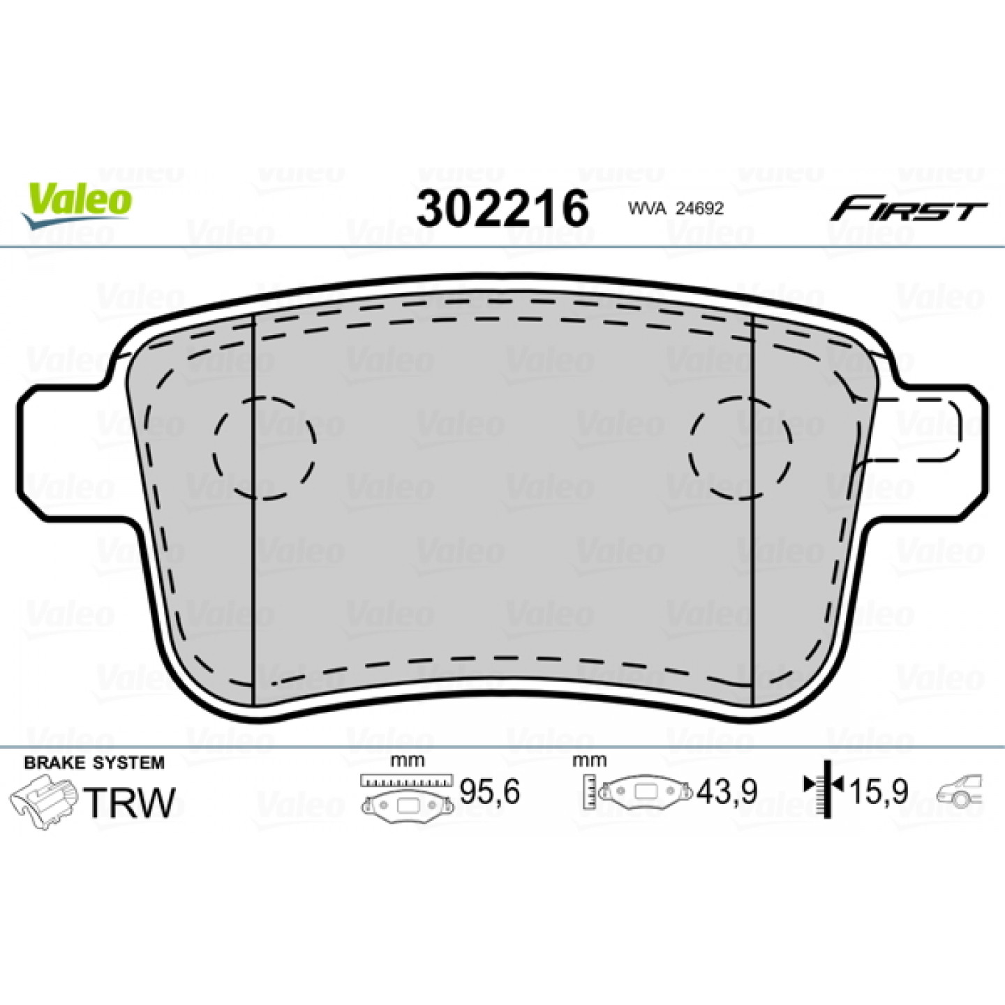 Bremseklodser VALEO 302216